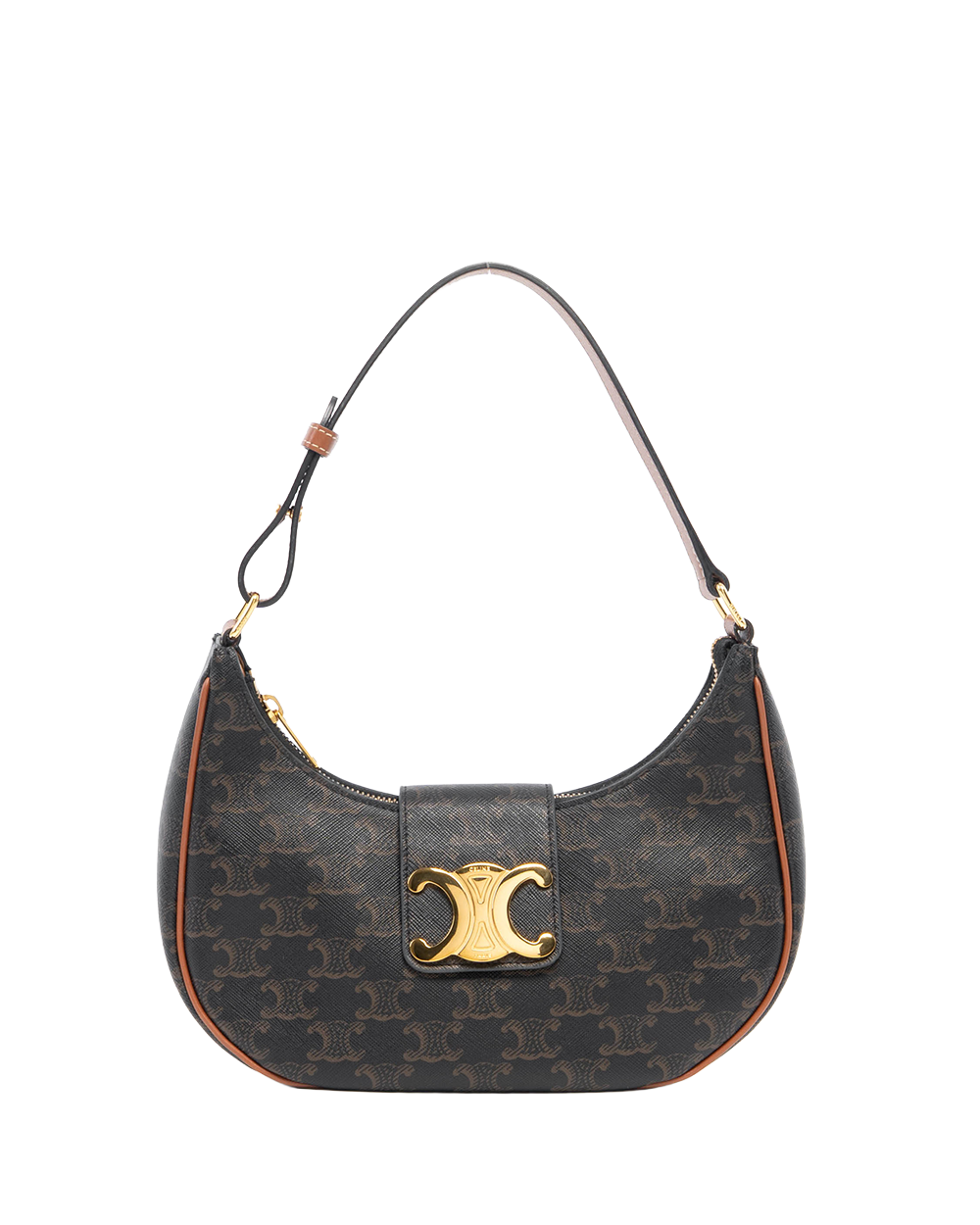 CELINE AVA TRIOMPHE MEDIUM BROWN TAN CANVAS GHW F LM 2273 F AT 2213 8206