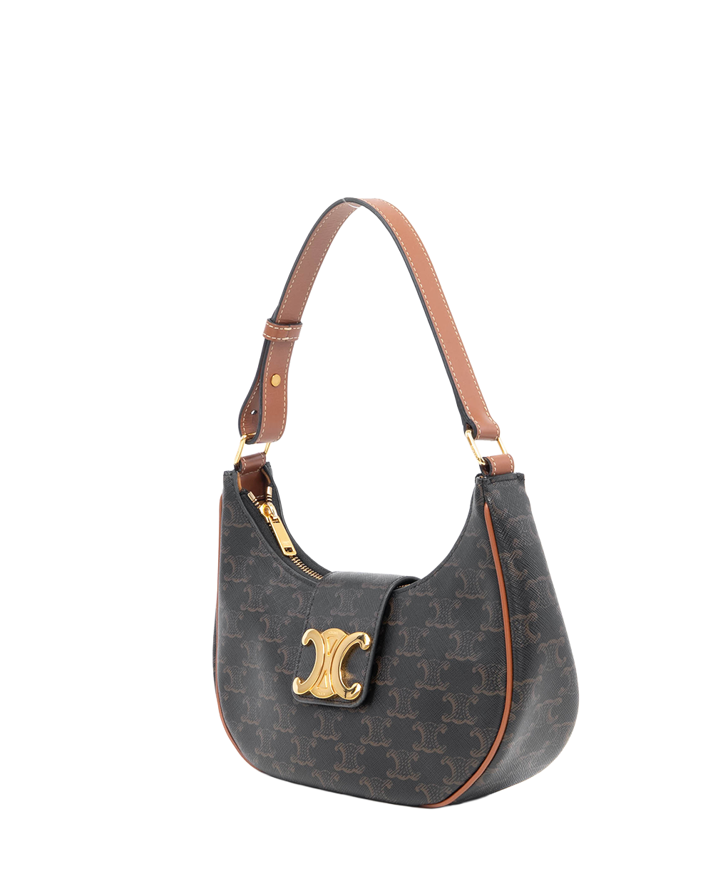 CELINE AVA TRIOMPHE MEDIUM BROWN TAN CANVAS GHW F LM 2273 F AT 2213 8207