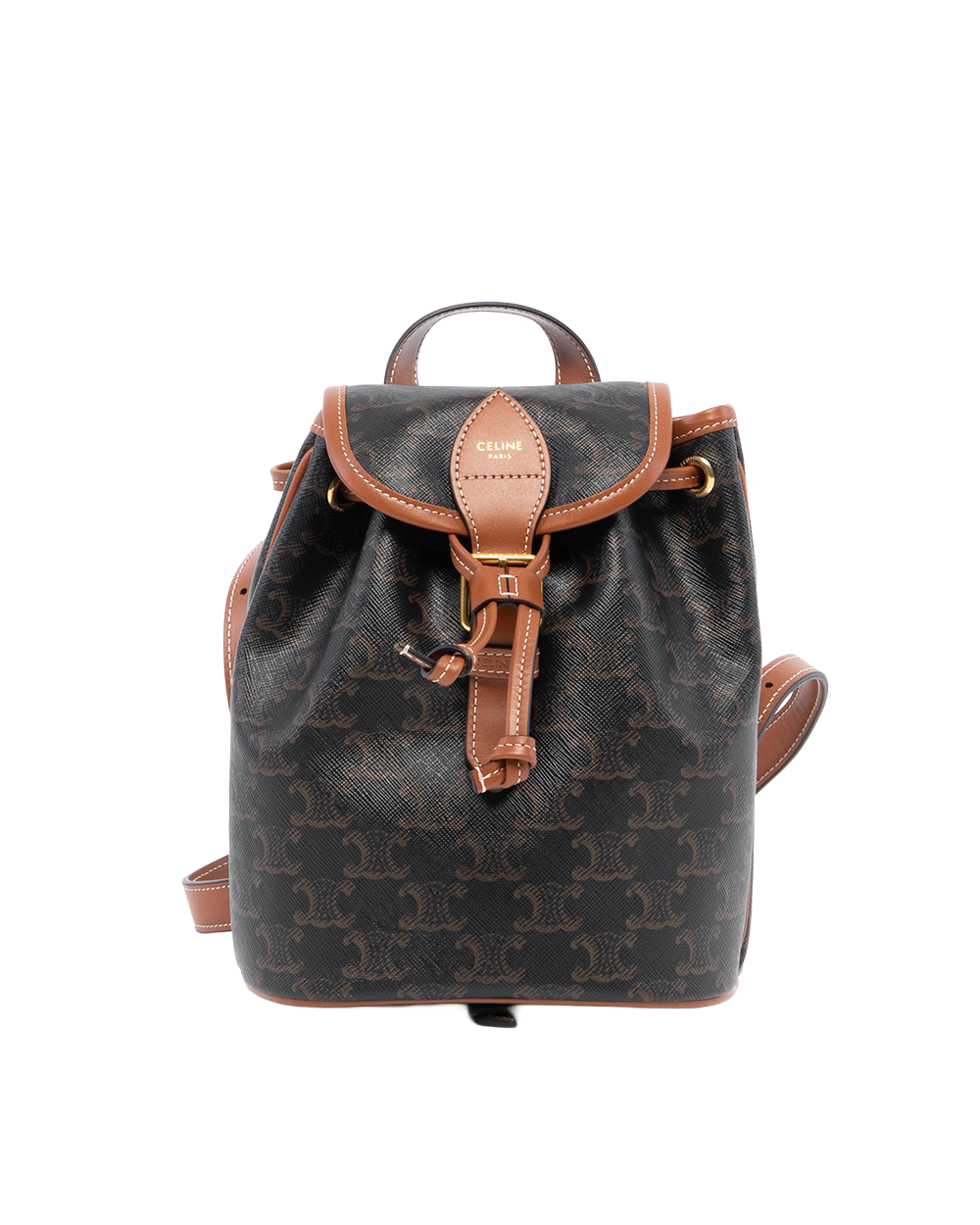 CELINE BACKPACK FOLCO MINI BROWN TAN CANVAS GHW F AN 2293 5000