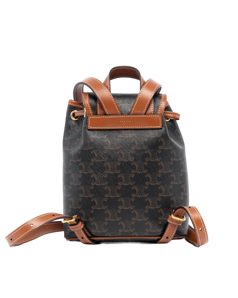 CELINE BACKPACK FOLCO MINI BROWN TAN CANVAS GHW F AN 2293 5003