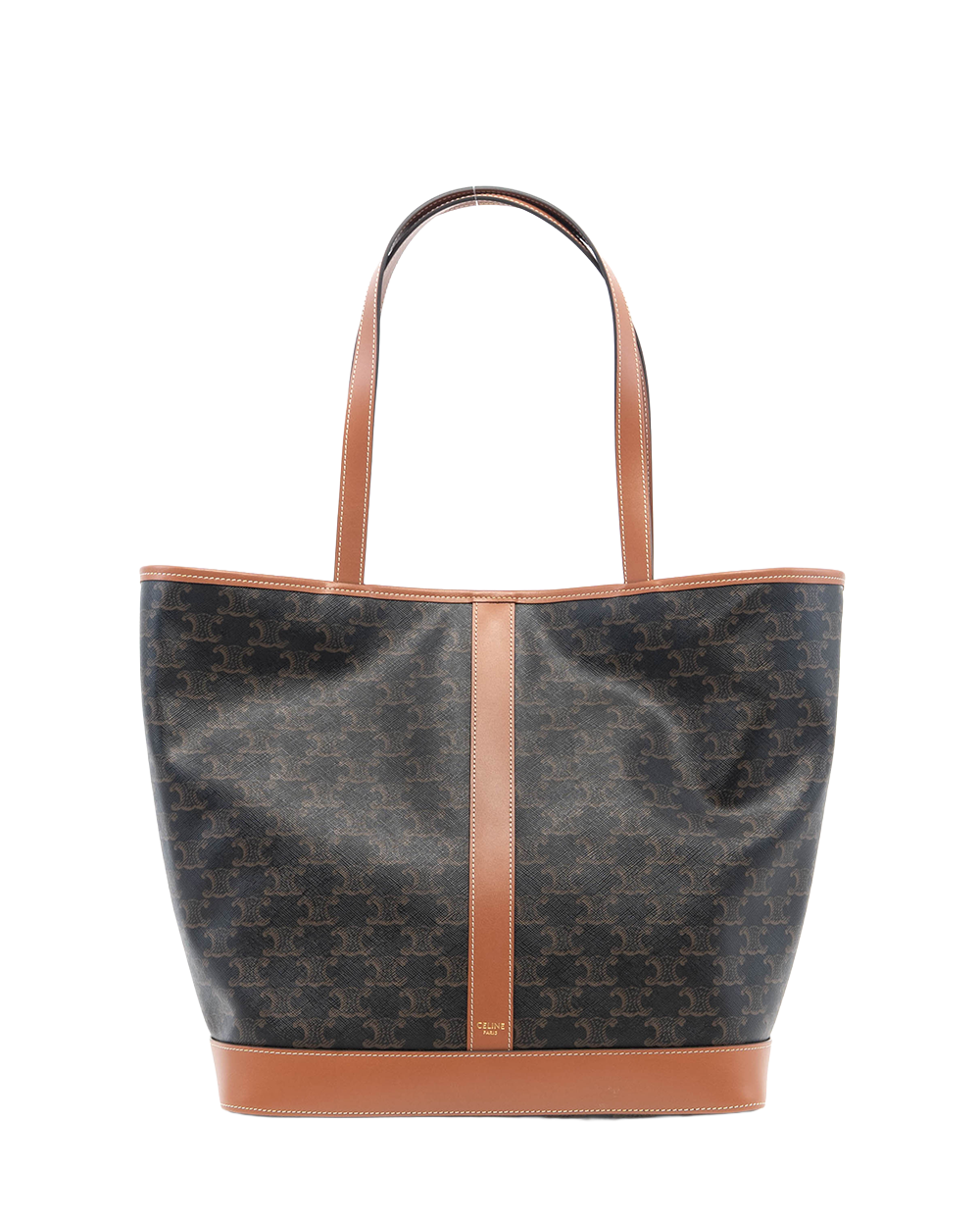 CELINE BUCKET CUIR TRIOMPHE LARGE BROWN TAN CANVAS GHW S TG 5213 05085