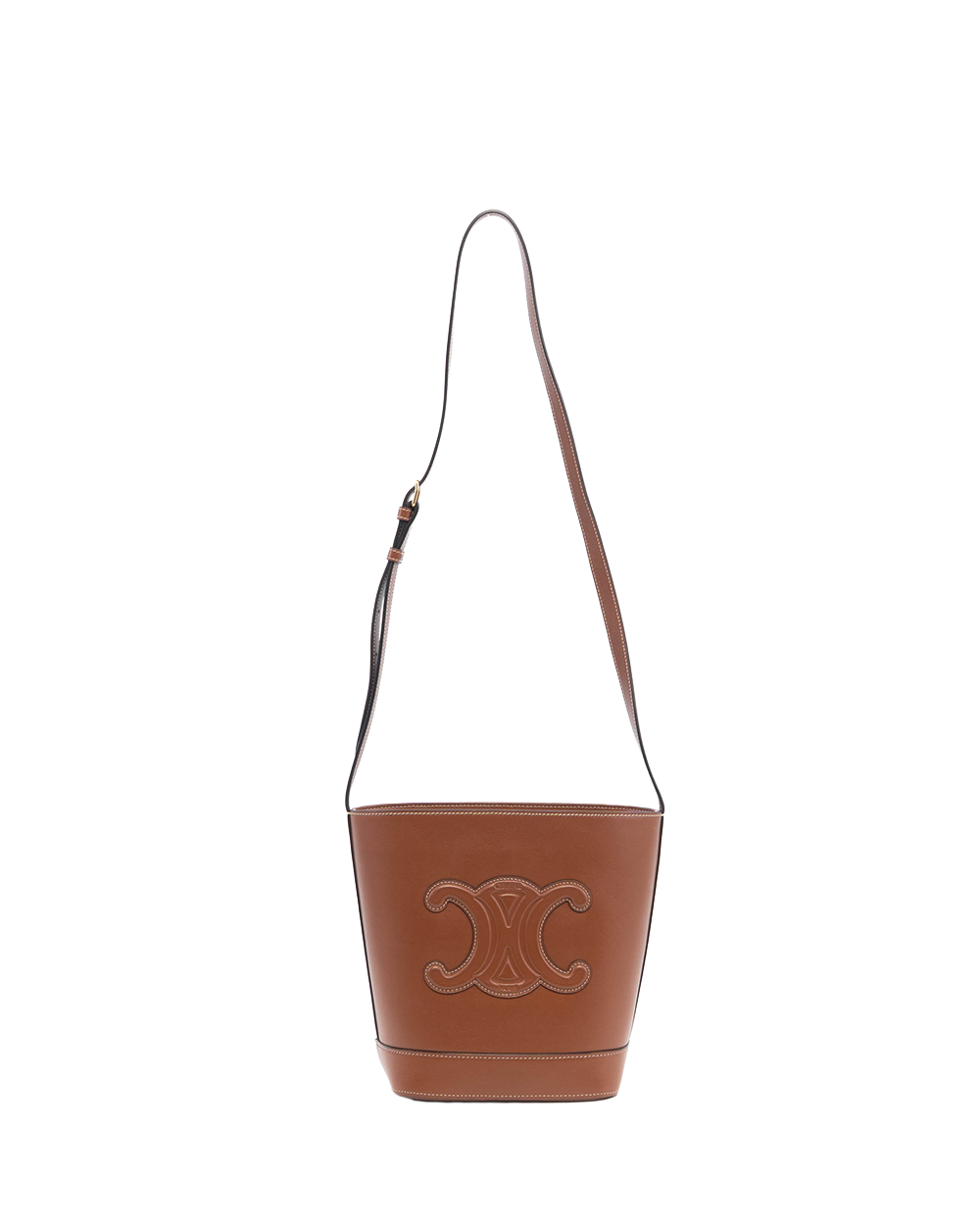 CELINE BUCKET CUIR TRIOMPHE SMALL BROWN CALF GHW F CU 2233 1019