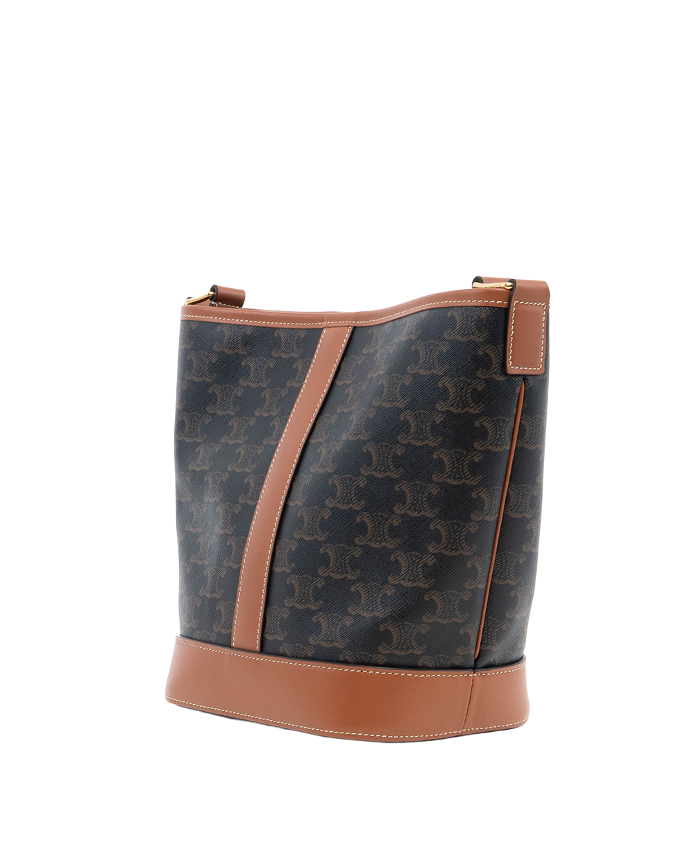 CELINE BUCKET TRIOMPHE SMALL BROWN TAN CANVAS GHW F CU 3273 F AT 3223 8097