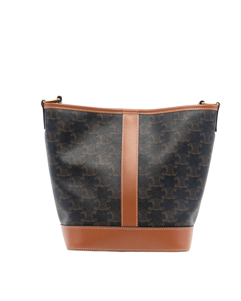 CELINE BUCKET TRIOMPHE SMALL BROWN TAN CANVAS GHW F CU 3273 F AT 3223 8098