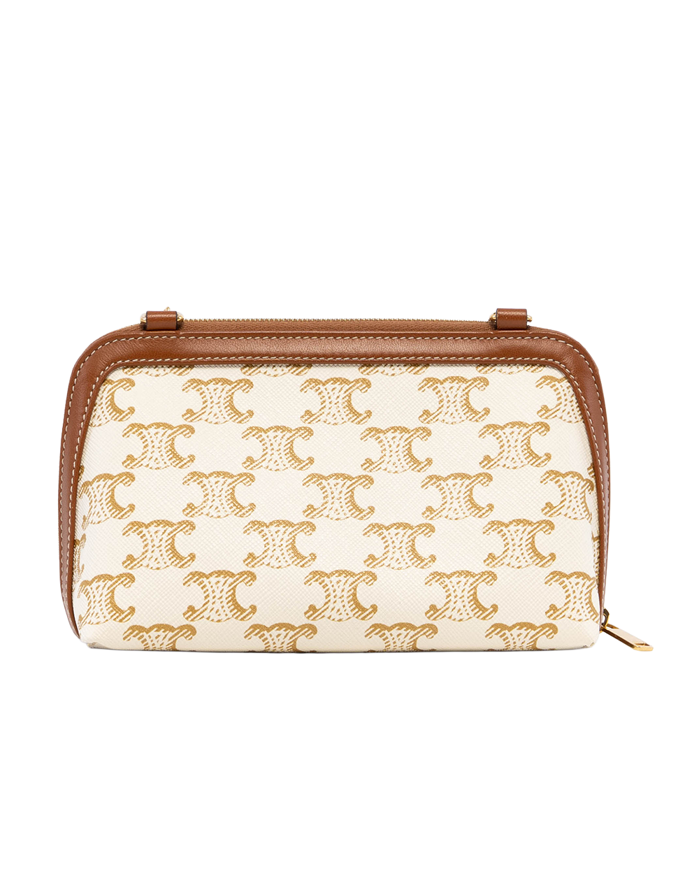 CELINE CLUTCH WITH CHAIN WHITE CANVAS GHW 5089