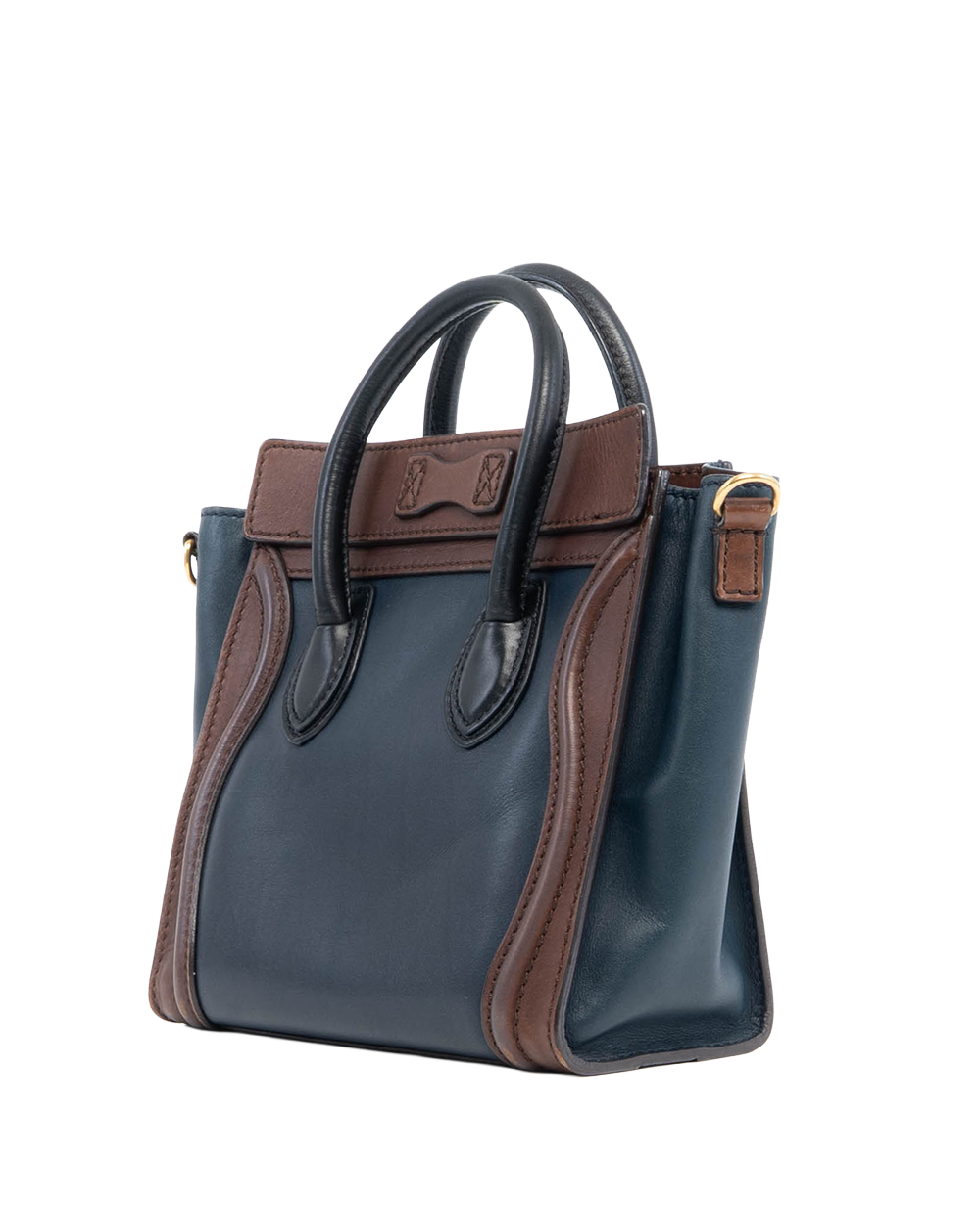 CELINE LUGGAGE NANO BROWN NAVY CALF GHW 4016