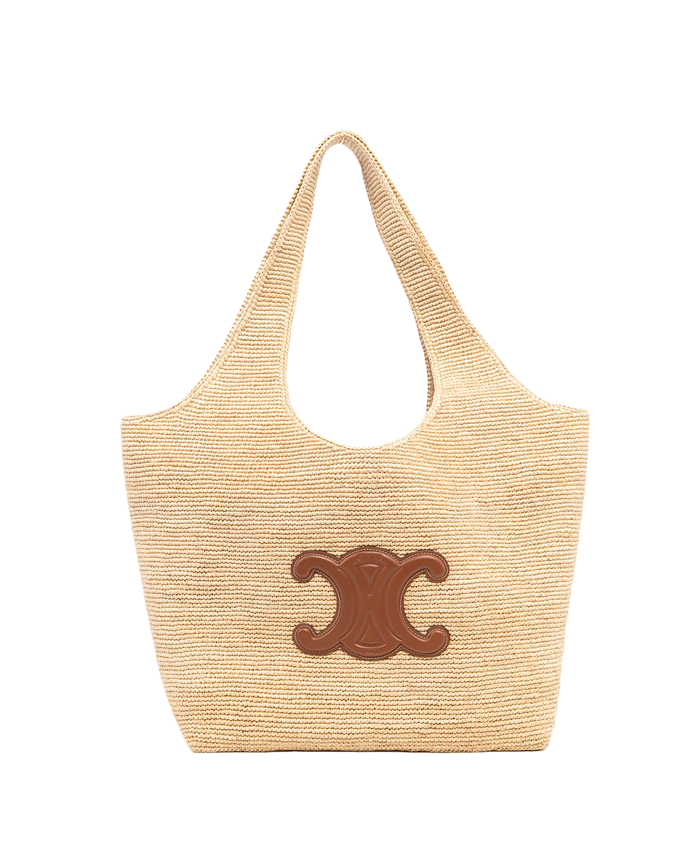 CELINE PANIER SHOPER CABAS BROWN CALF AND RAFFIA GHW U LM 1205 09024