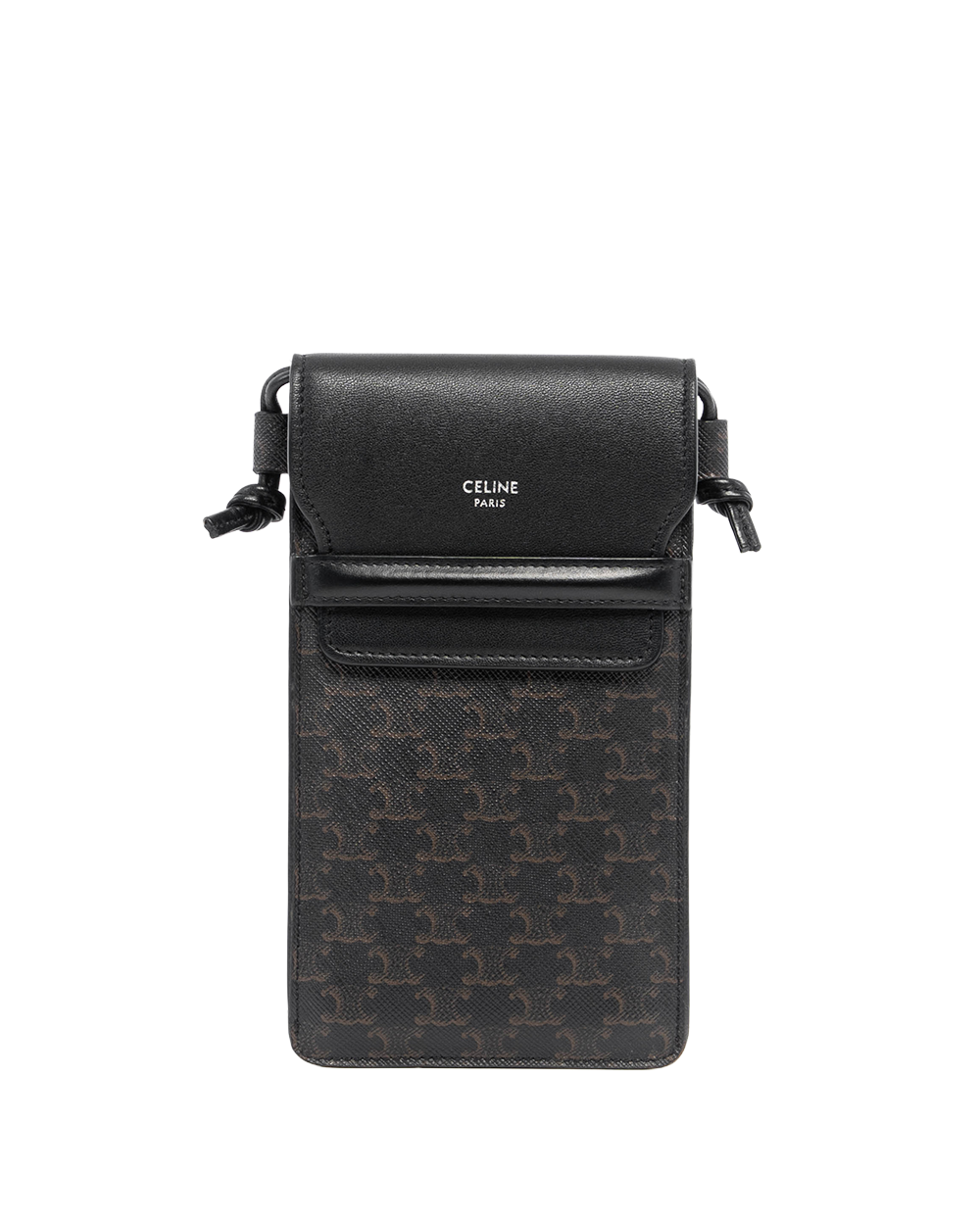 CELINE PHONE POUCH BLACK CANVAS L AN 1263 09543