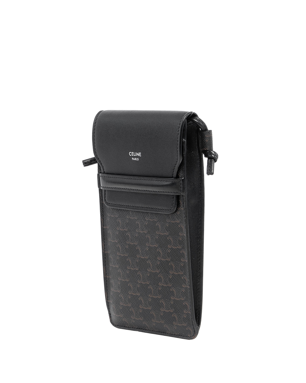 CELINE PHONE POUCH BLACK CANVAS L AN 1263 09544