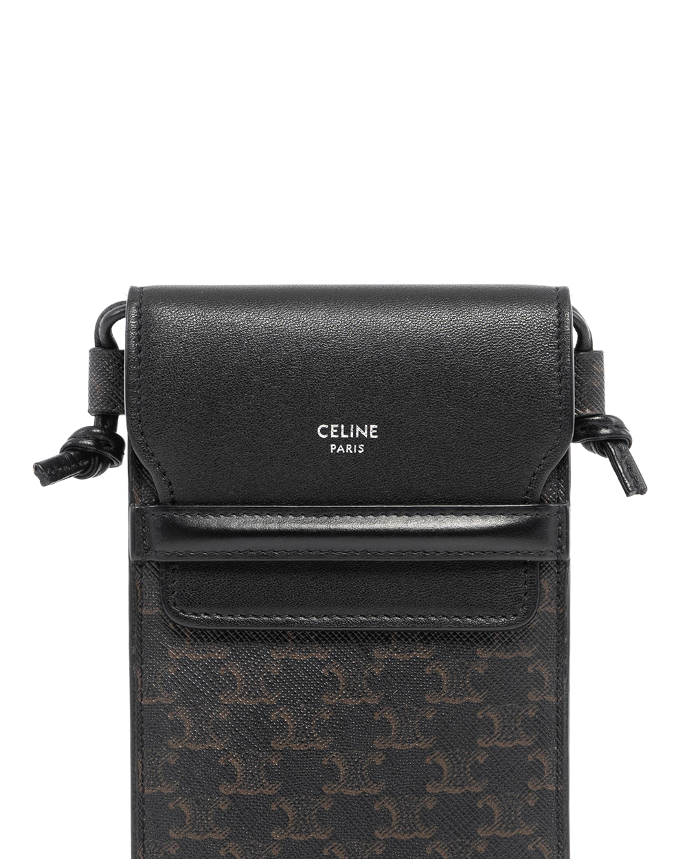 CELINE PHONE POUCH BLACK CANVAS L AN 1263 09547