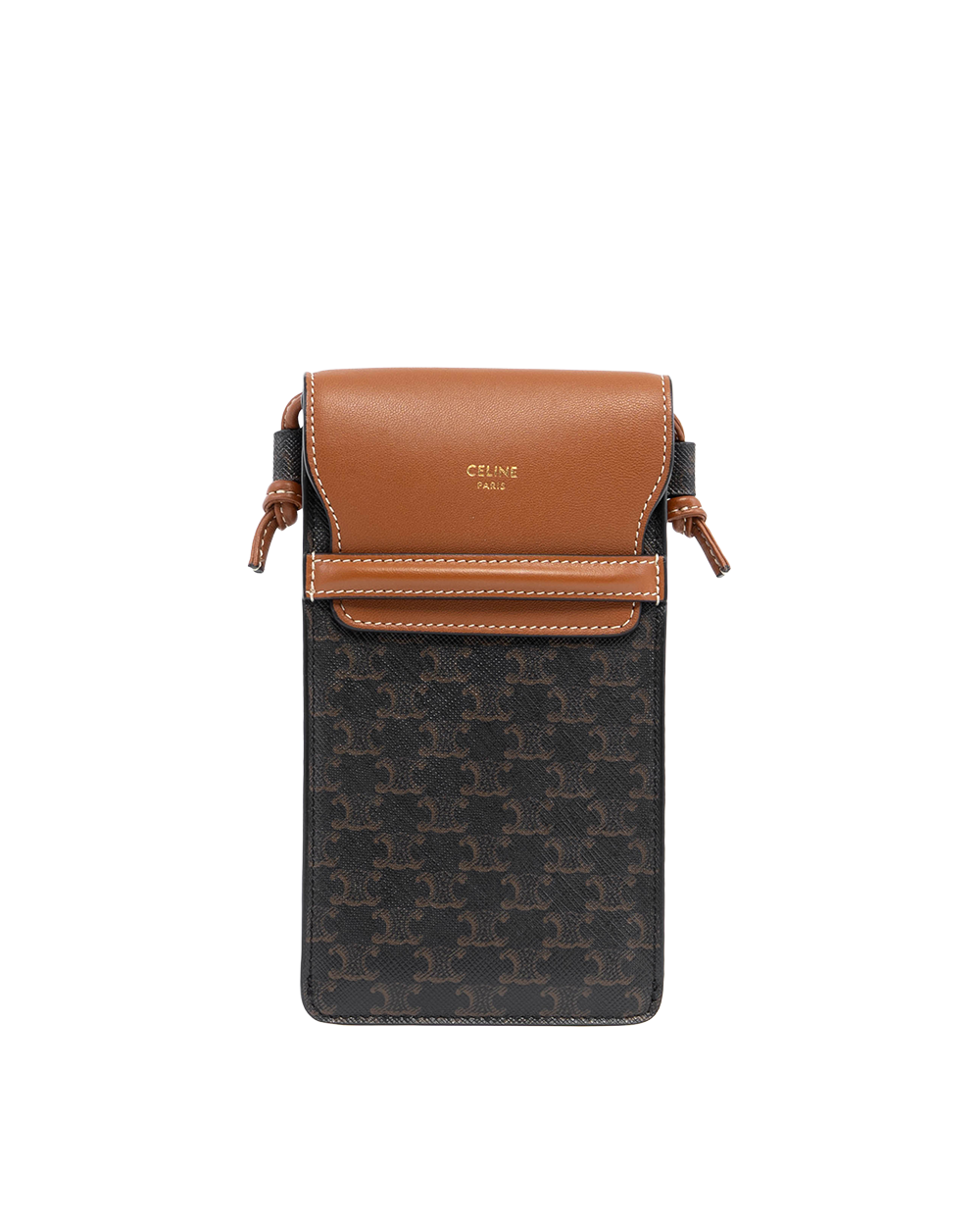 CELINE PHONE POUCH BROWN CANVAS SAN 3272 5099