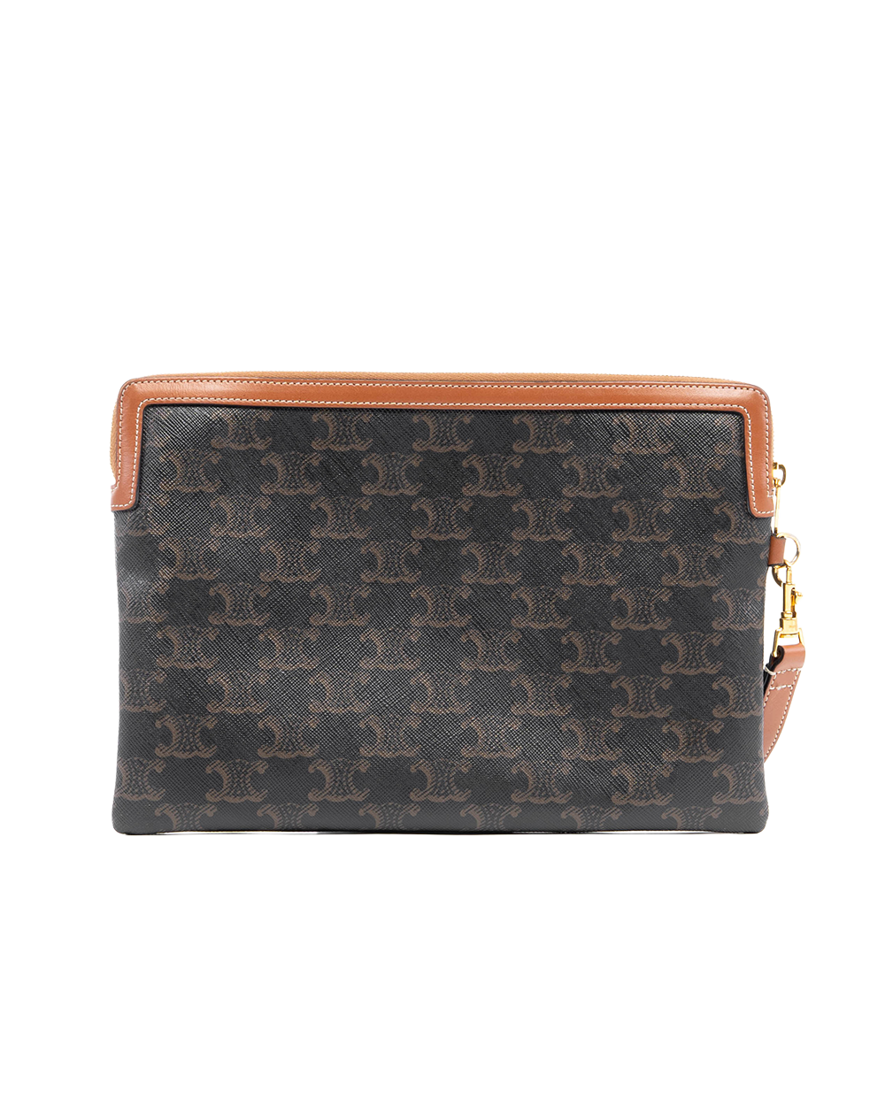 CELINE POUCH WITH STRAP SMALL BROWN TAN CANVAS GHW F 9P 2283 4119