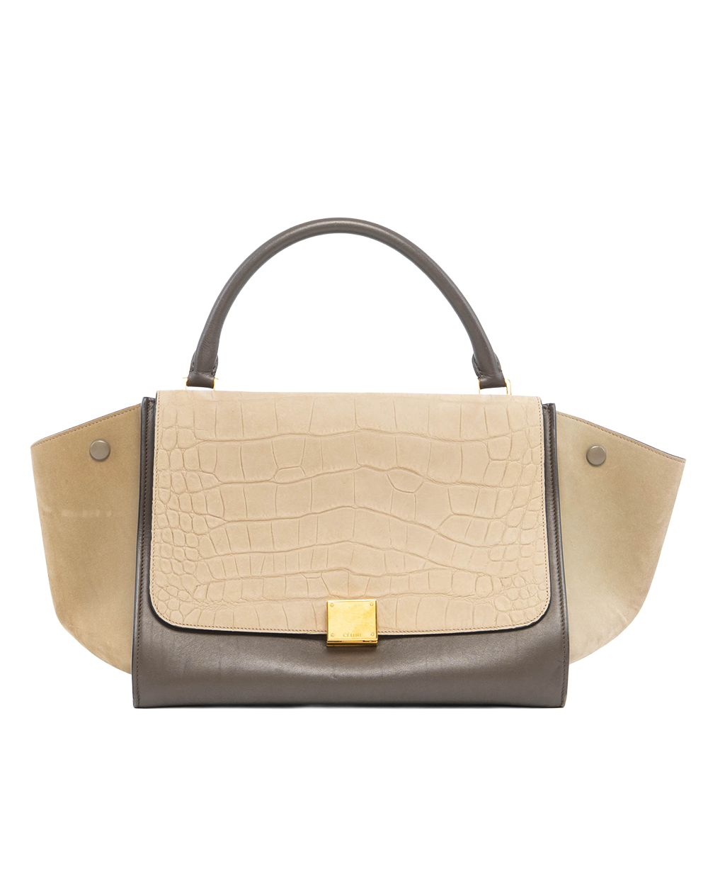 CELINE TRAPAZE GREY BEIGE MEDIUM CALF GHW S CU 0155 2092