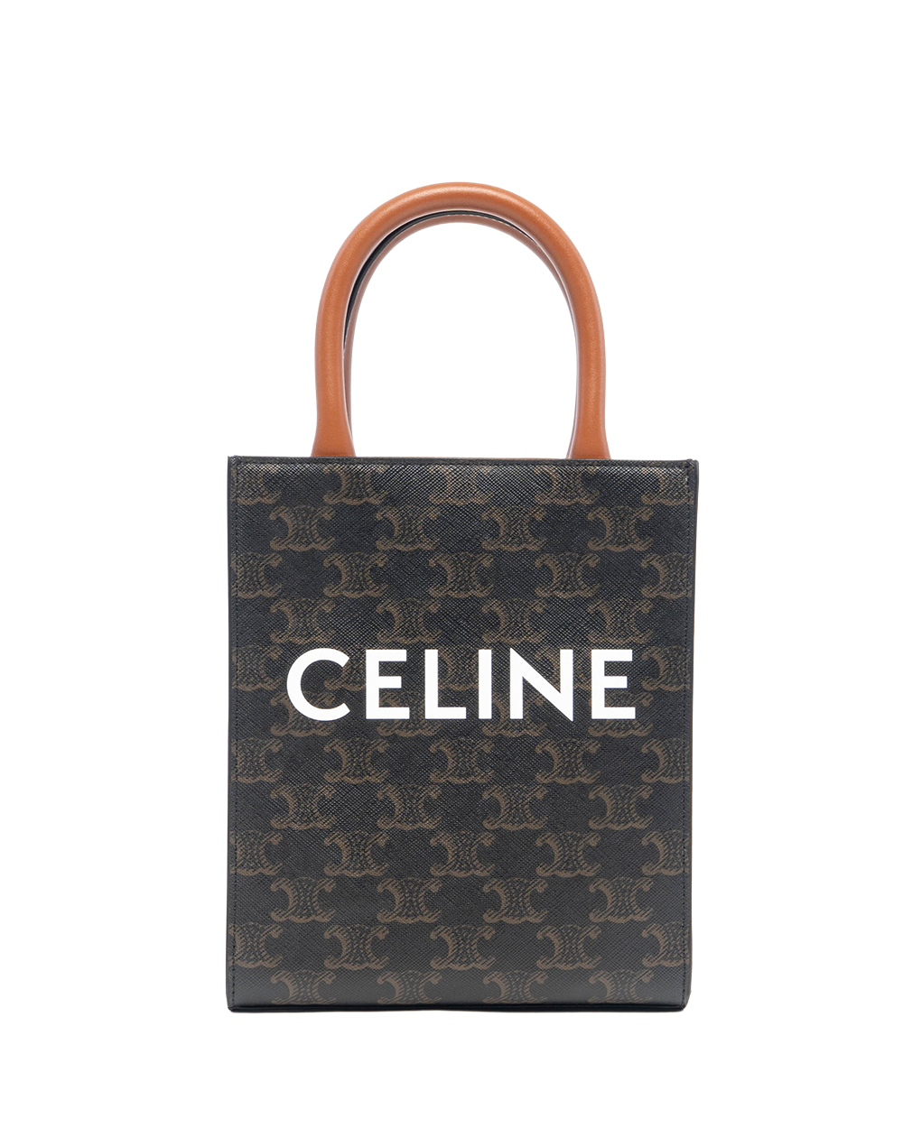 CELINE VERTICAL CABAS BROWN TAN CANVAS GHW 0337