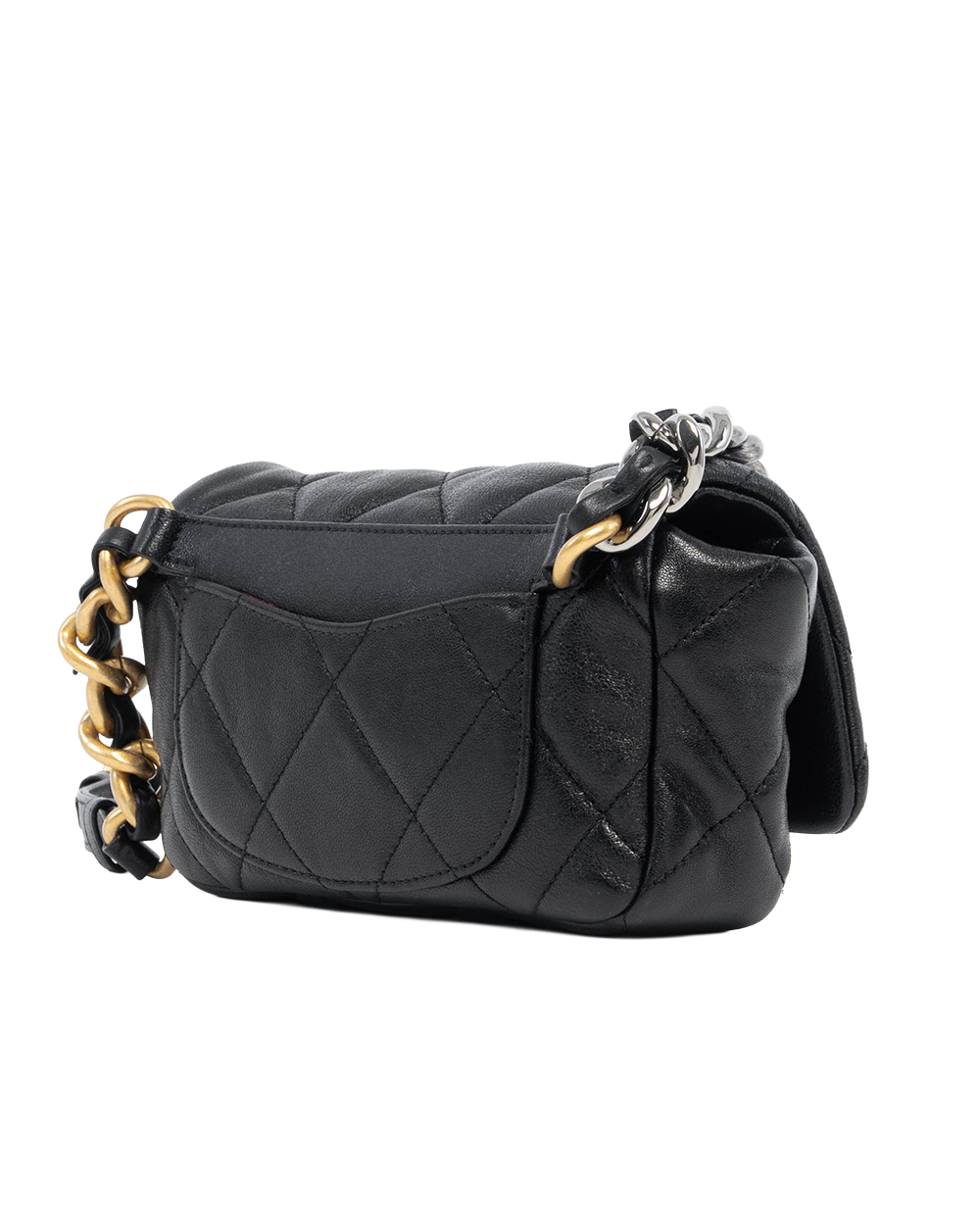 CHANEL 19 WAIST BAG BLACK LAMB GHW 29047704 7231