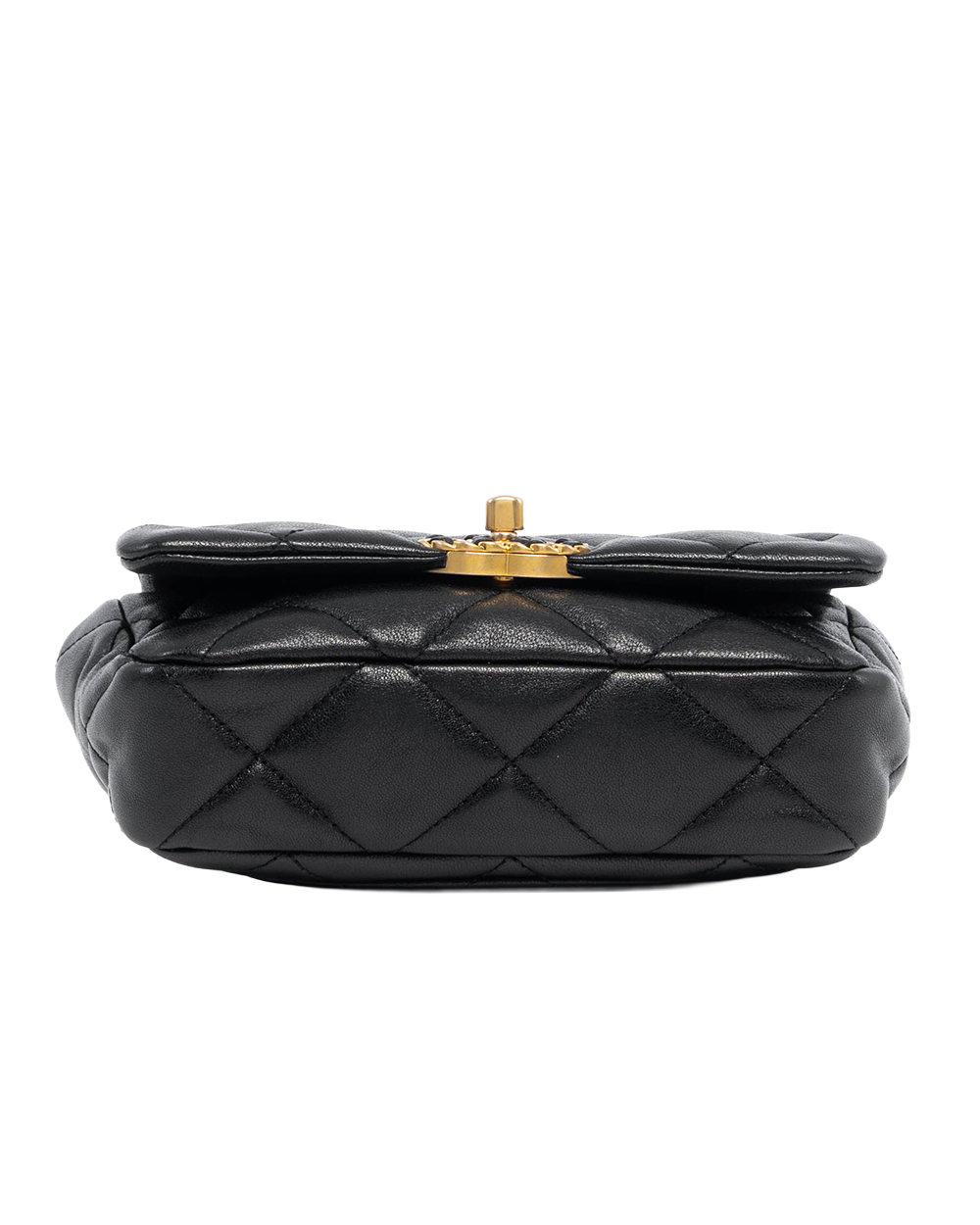 CHANEL 19 WAIST BAG BLACK LAMB GHW 29047704 7233