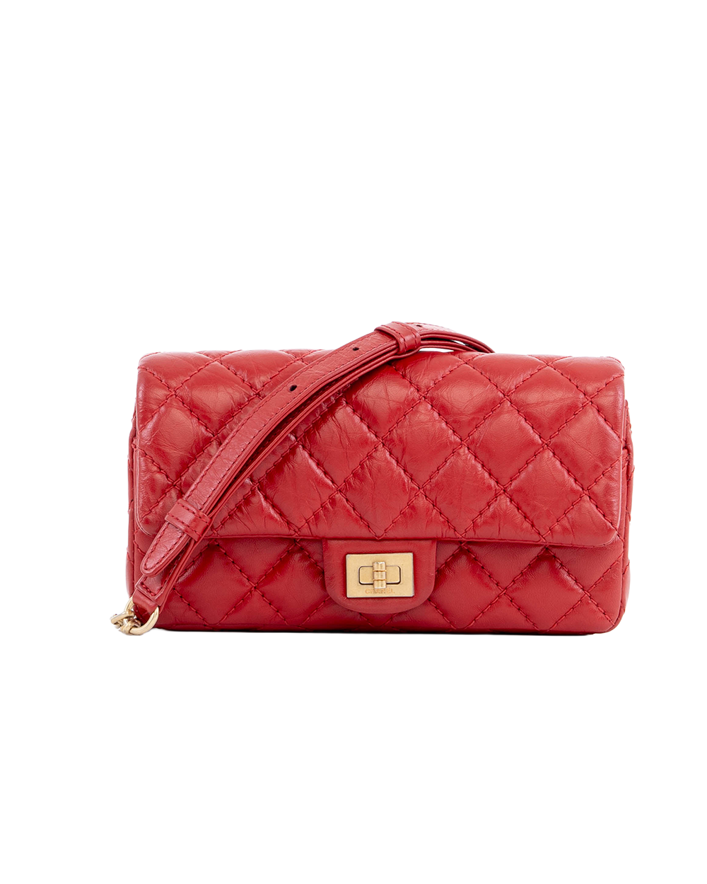 CHANEL 2.55 REISSUE FLAP BELT BAG RED CALF GHW 26972513 1158