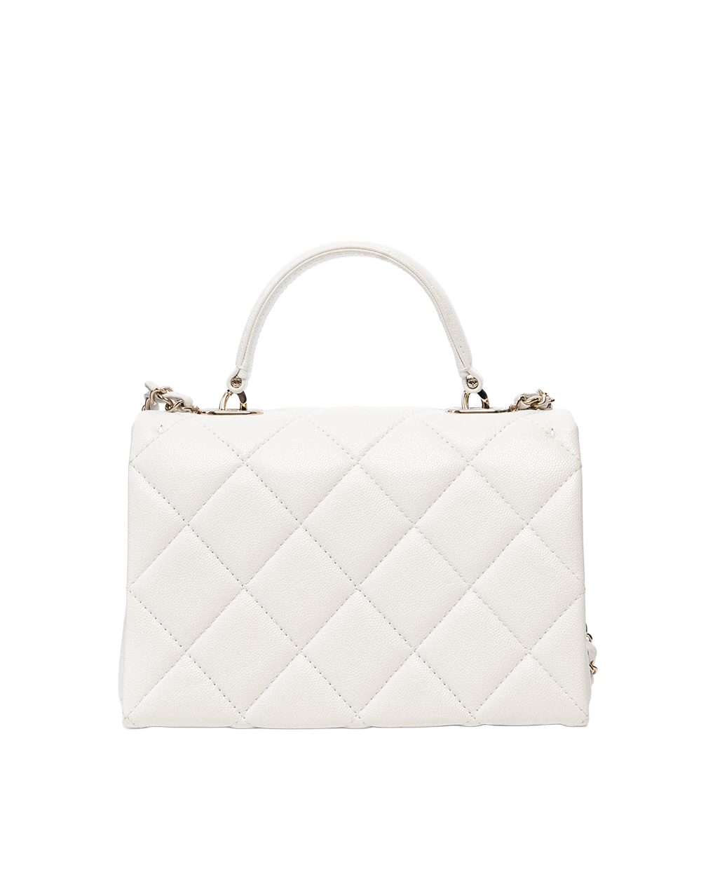 CHANEL 24P TOP HANDLE MINI WHITE CAVIAR GHW T535J901 07626