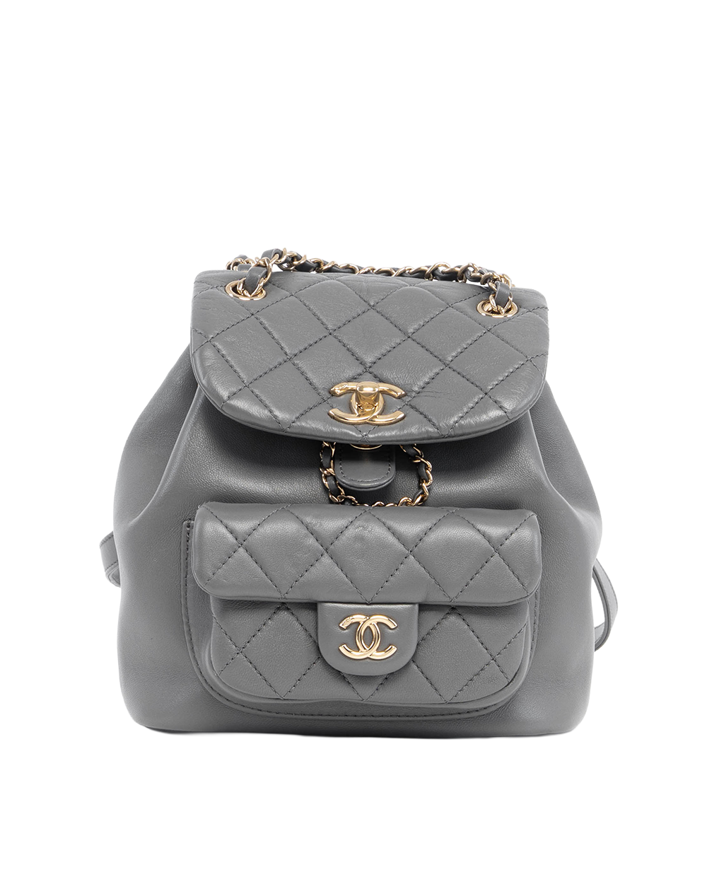 CHANEL BACKPACK SMALL GREY LAMB GHW THC4NPGL 2033