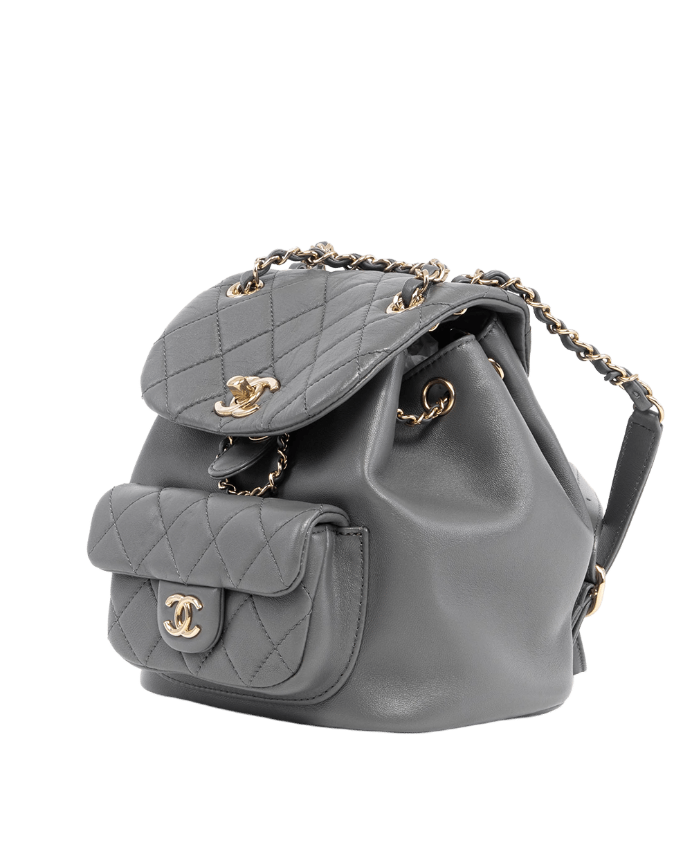 CHANEL BACKPACK SMALL GREY LAMB GHW THC4NPGL 2034