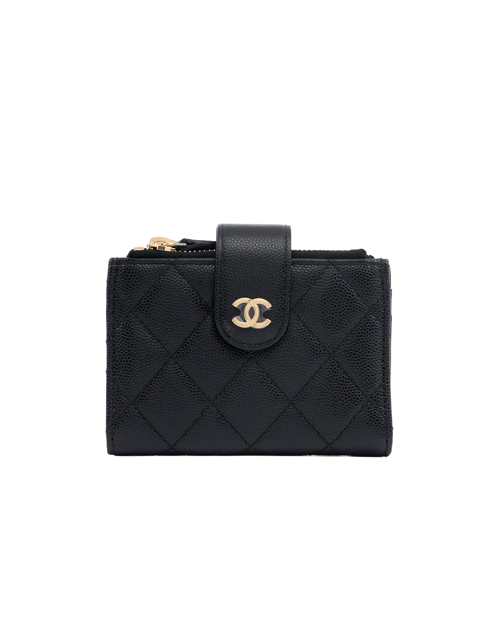 CHANEL BIFOLD WALLET SHORT BLACK CAVIAR GHW 31723957 1304