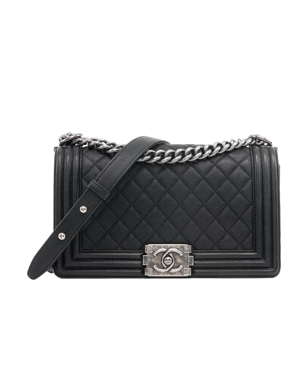 CHANEL BOY 10 BLACK CAVIAR RSHW 23137649 03598