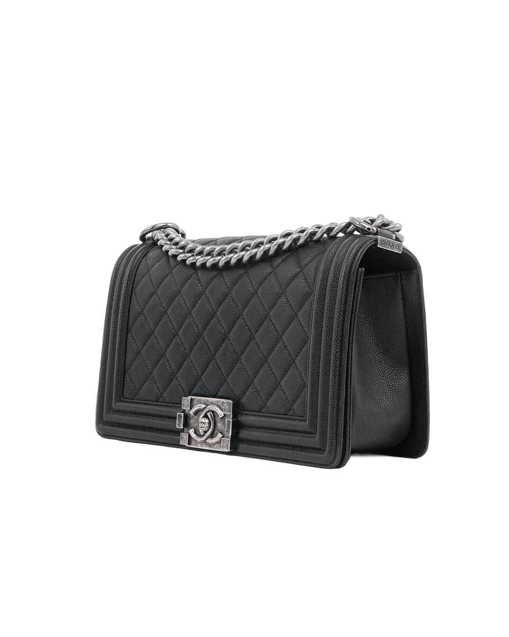 CHANEL BOY 10 BLACK CAVIAR RSHW 23137649 03601