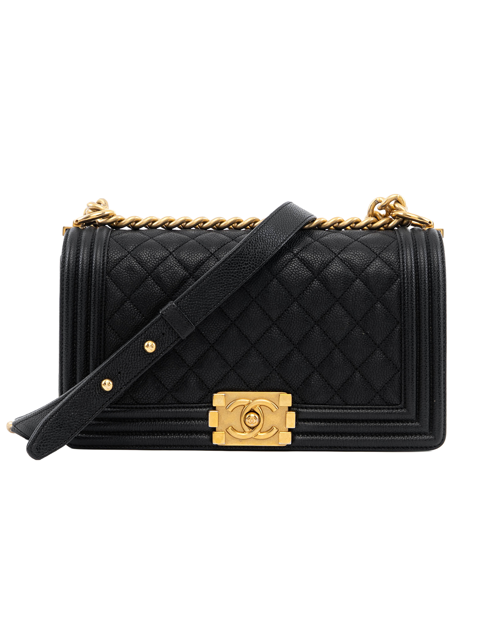 CHANEL BOY 10 BLACK CAVIAR GHW 23446702 1083