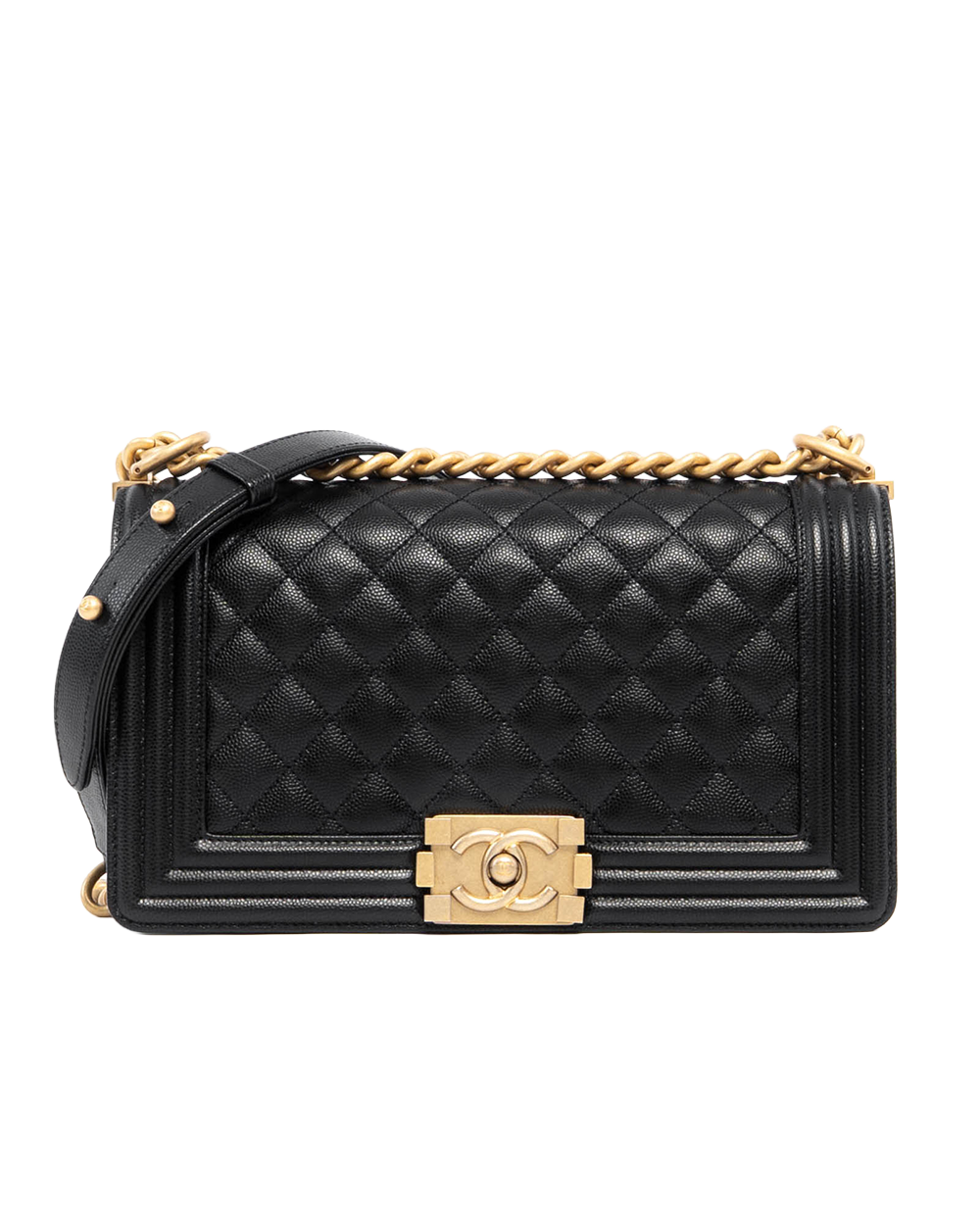 CHANEL BOY 10 BLACK CAVIAR GHW 25831033 01405