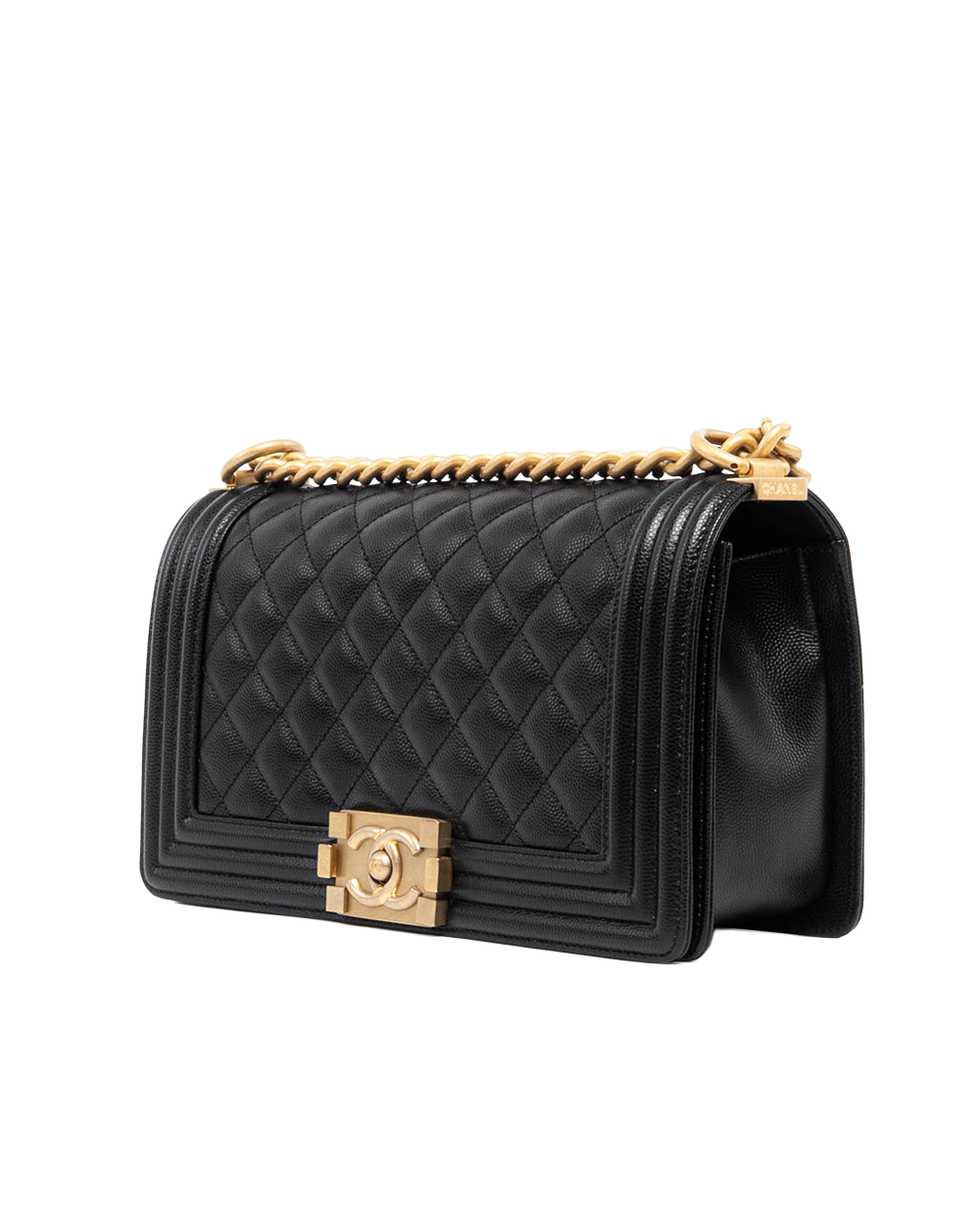 CHANEL BOY 10 BLACK CAVIAR GHW 25831033 01408