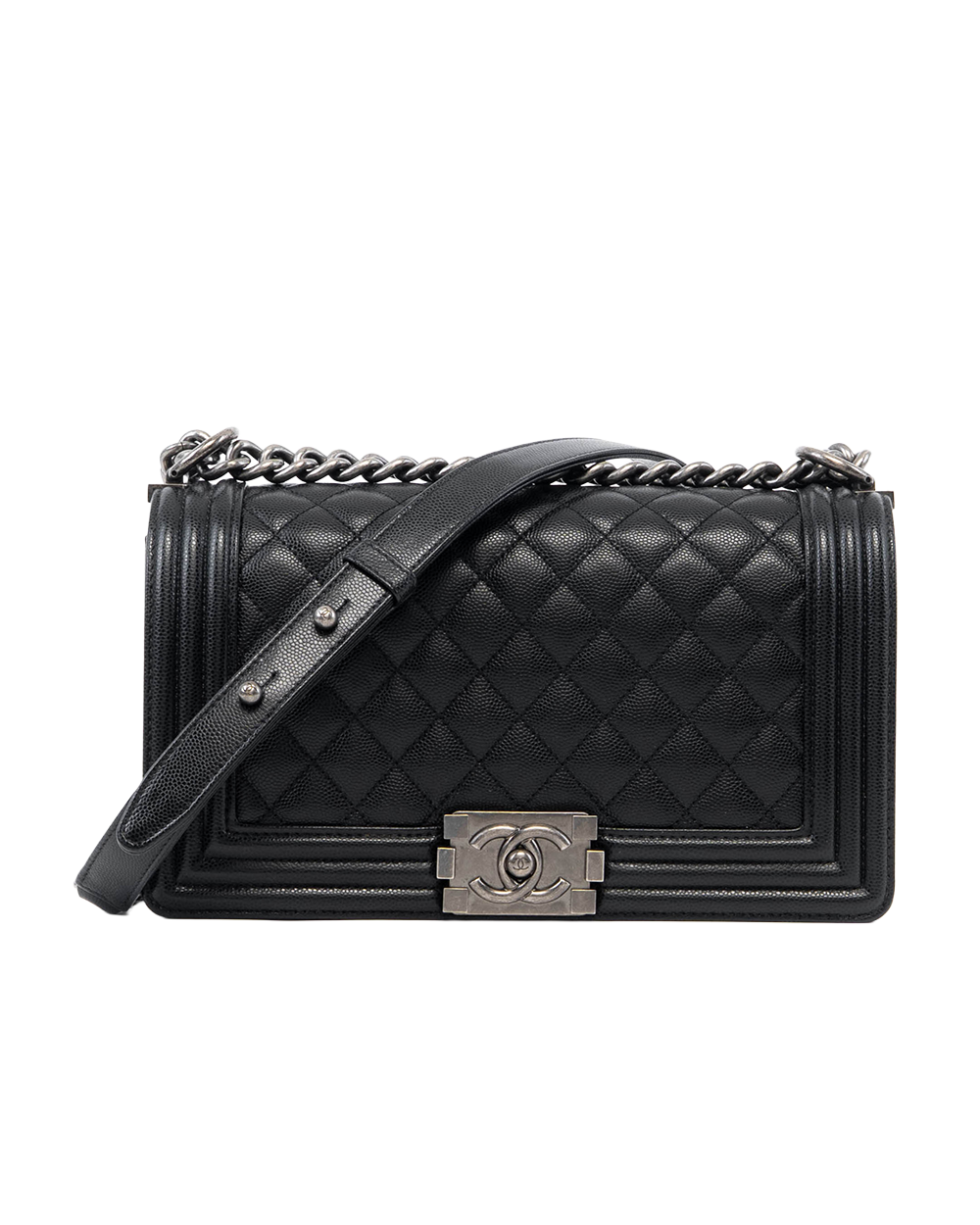 CHANEL BOY 10 BLACK CAVIAR RSHW 28740835 8066