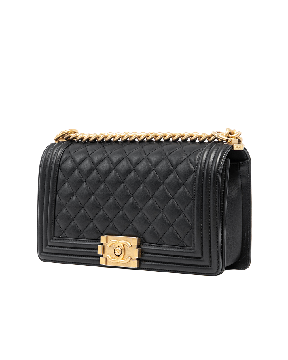 CHANEL BOY 10 BLACK LAMB GHW 26445187 01348
