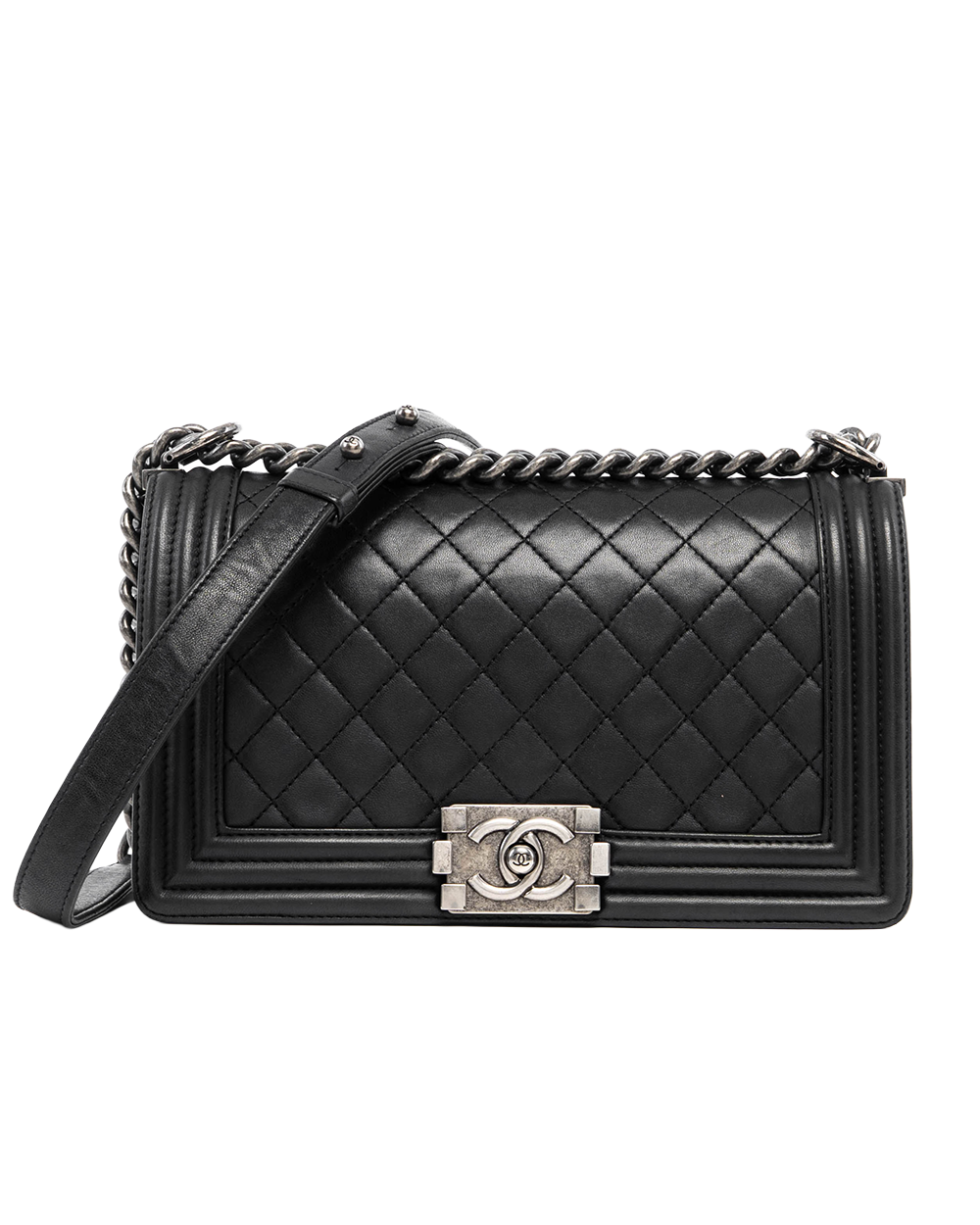 CHANEL BOY 10 BLACK LAMB RSHW 22462094 01385