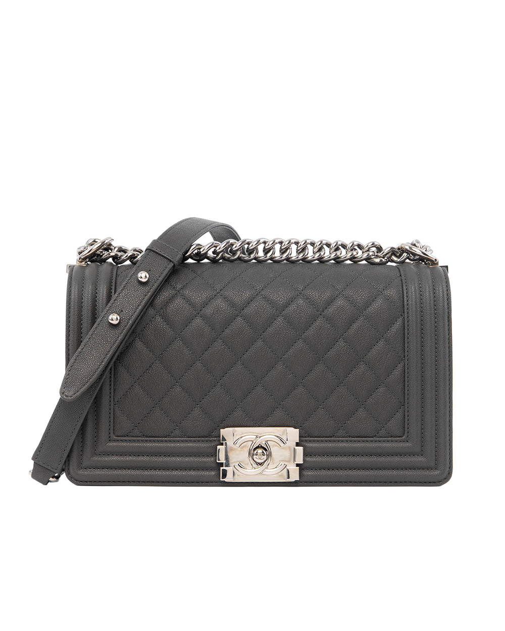 CHANEL BOY 10 GREY CAVIAR SHW 29796499 8108