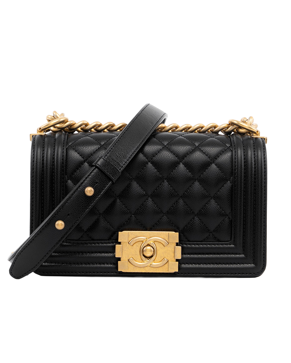 CHANEL BOY 8 BLACK CAVIAR GHW 31189526 04706