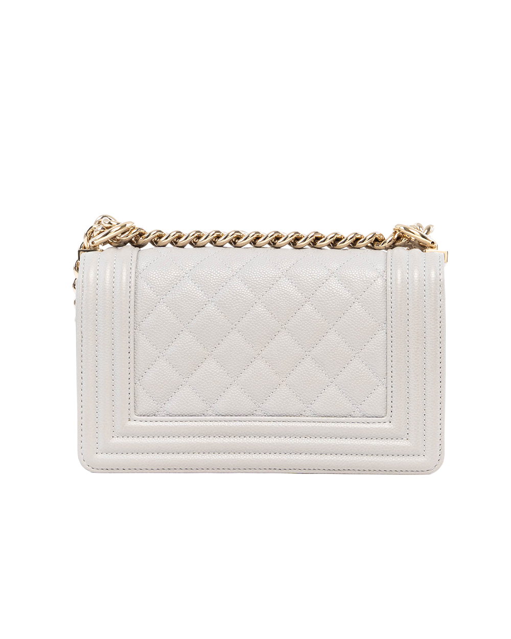 CHANEL BOY 8 GREY CAVIAR GHW GH75KGK2 5081