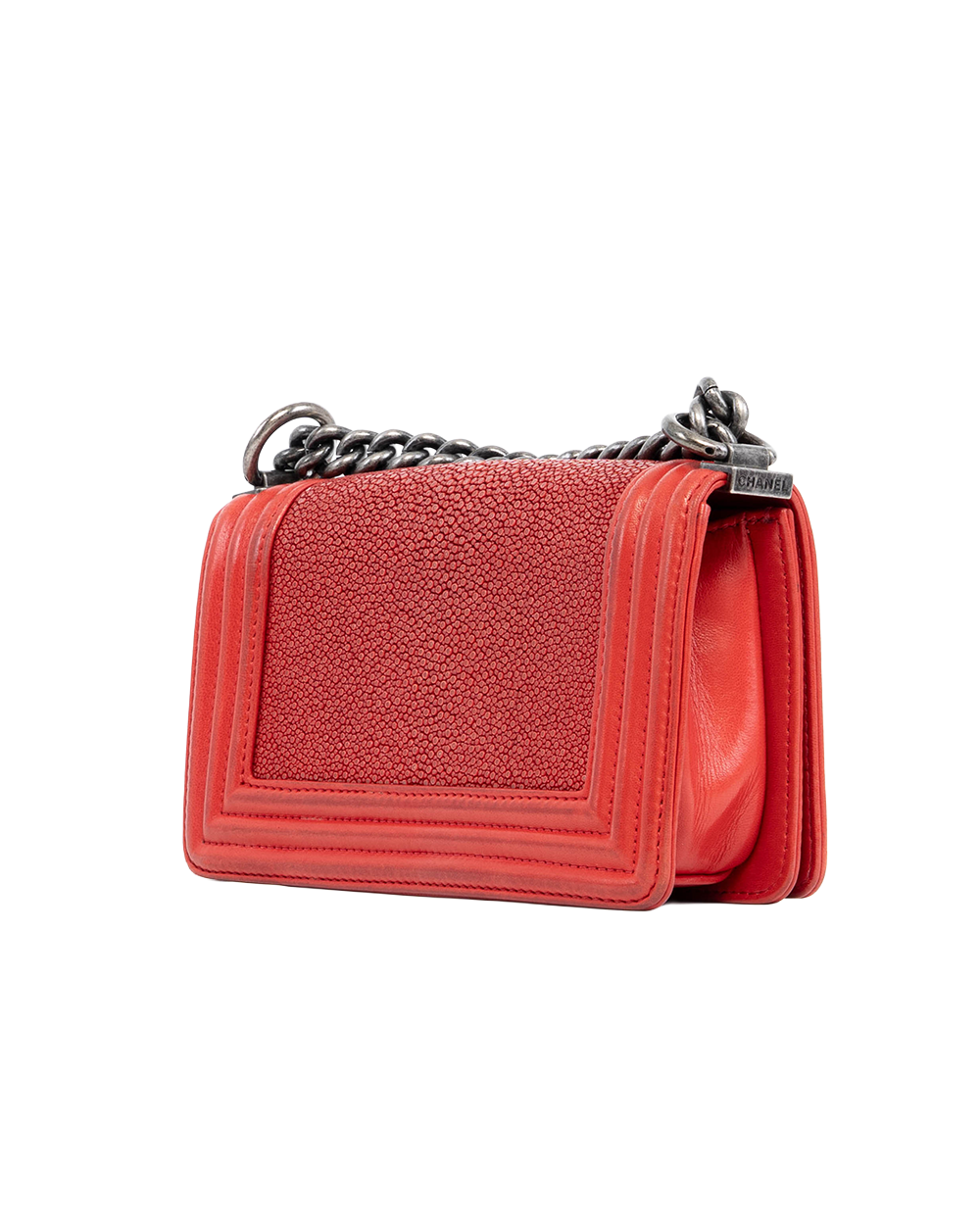 CHANEL BOY 8 RED STINGRAY CALF RSHW 16710233 1143