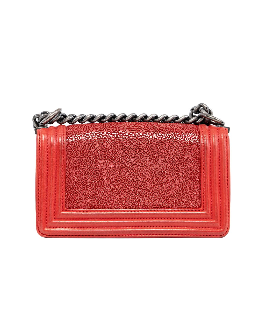 CHANEL BOY 8 RED STINGRAY CALF RSHW 16710233 1144