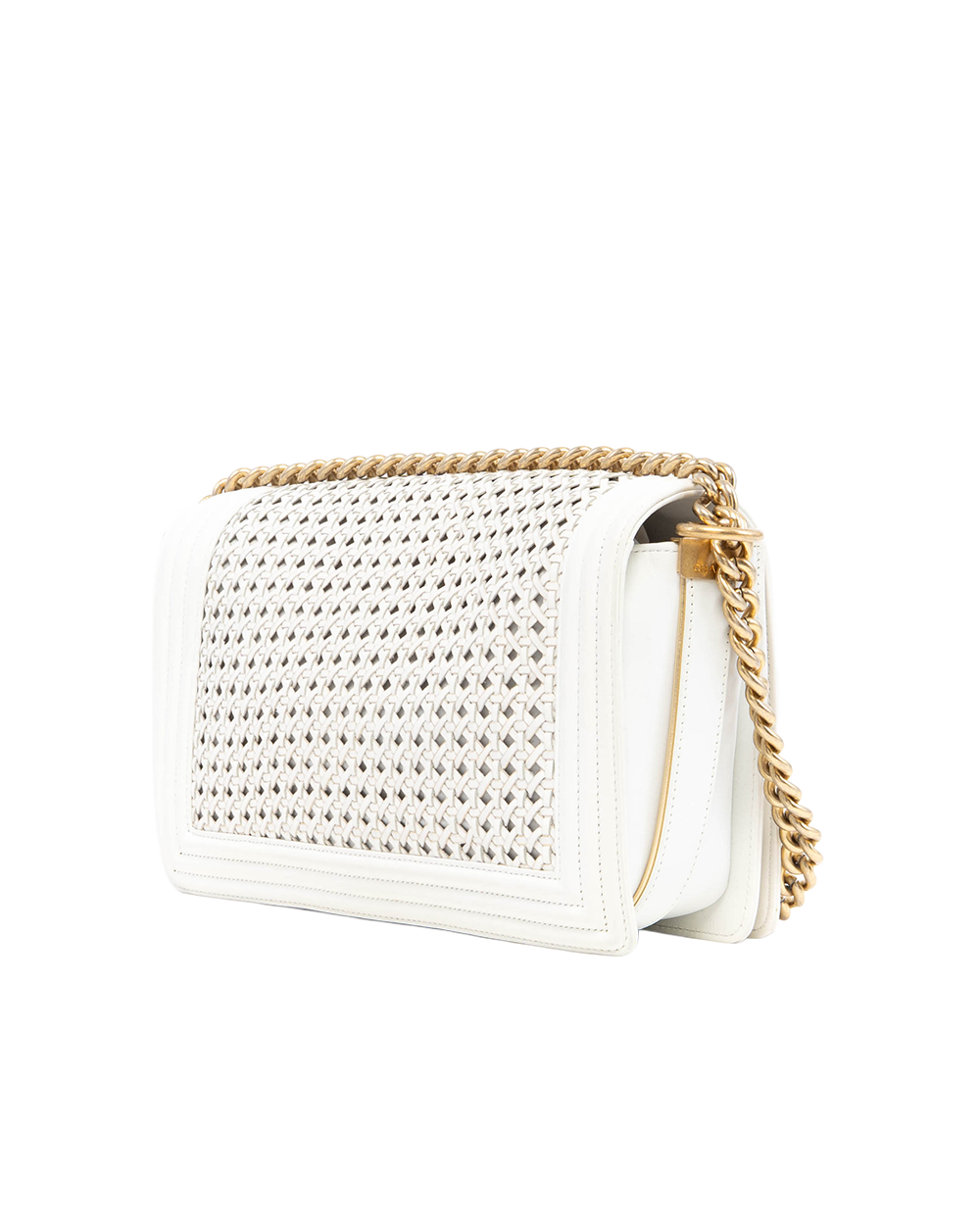 CHANEL BOY BRAIDED 11 WHITE CALF GHW 19620156 8022