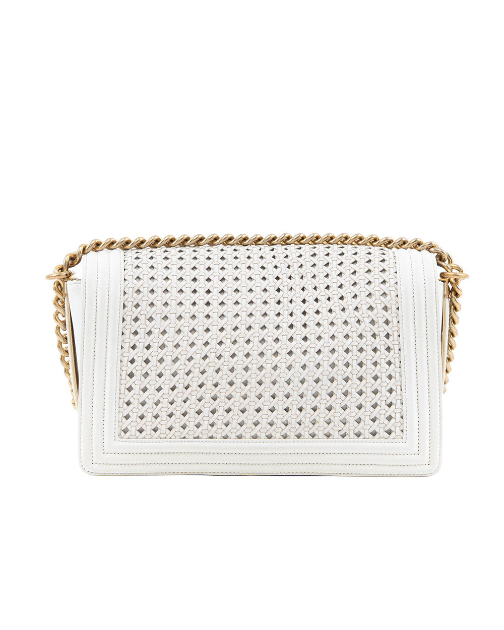 CHANEL BOY BRAIDED 11 WHITE CALF GHW 19620156 8023