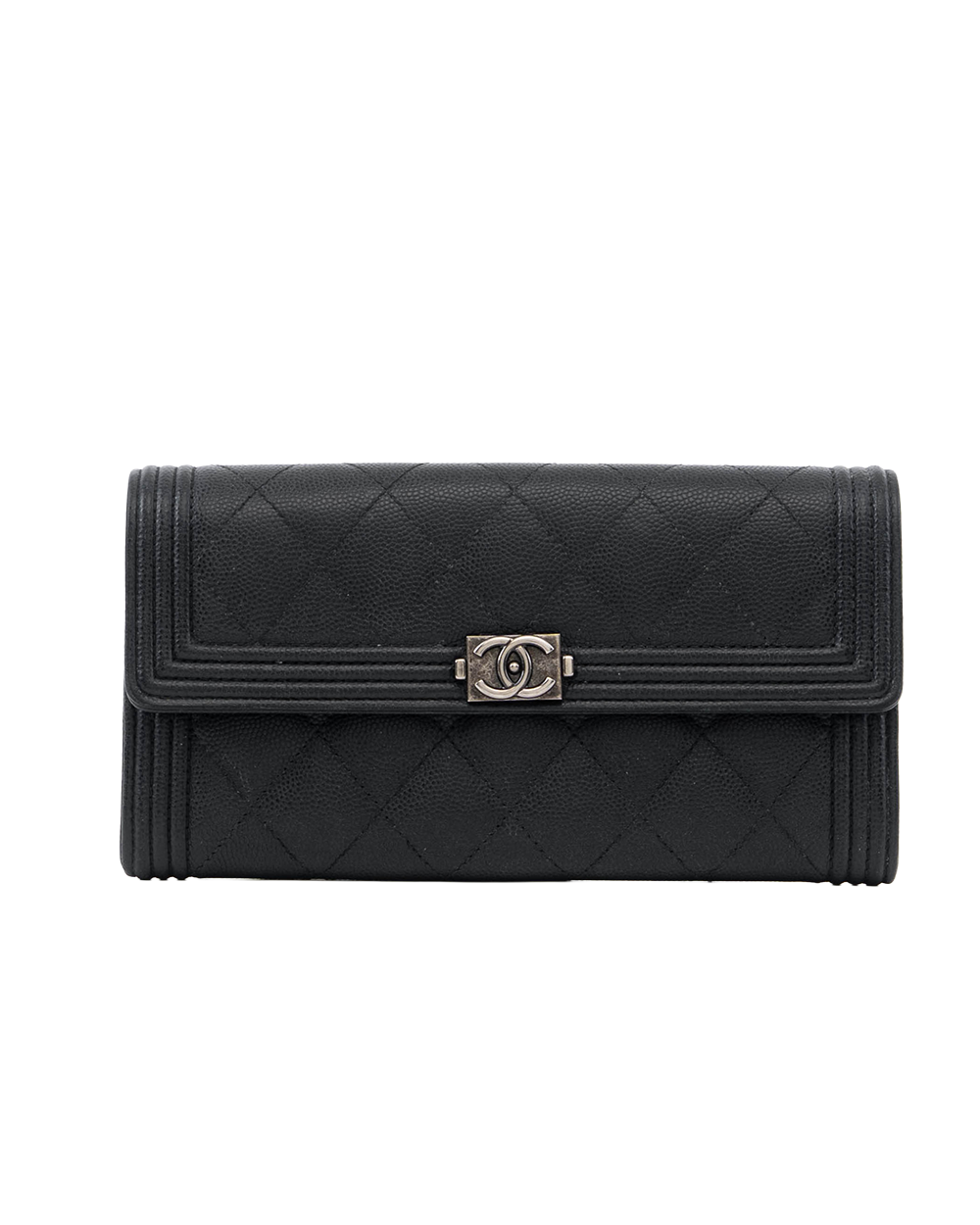 CHANEL BOY LONG WALLET LONG BLACK CAVIAR RHW 23866223 8110