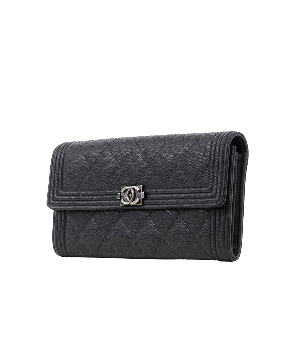 CHANEL BOY LONG WALLET LONG BLACK CAVIAR RHW 23866223 8111