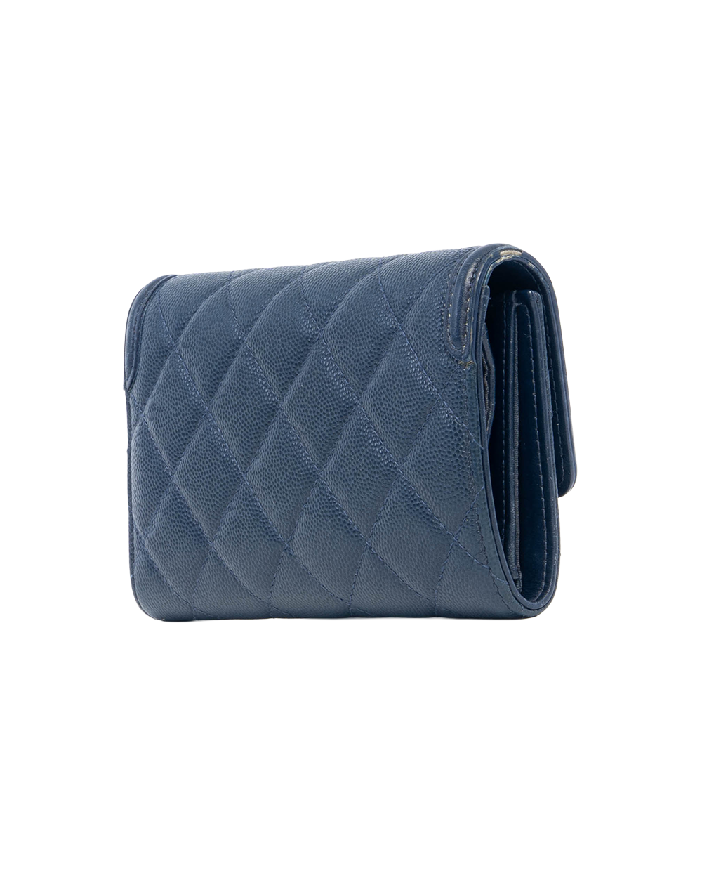 CHANEL BOY TRIFOLD WALLET SHORT BLUE NAVY CAVIAR GHW 29003450 0580