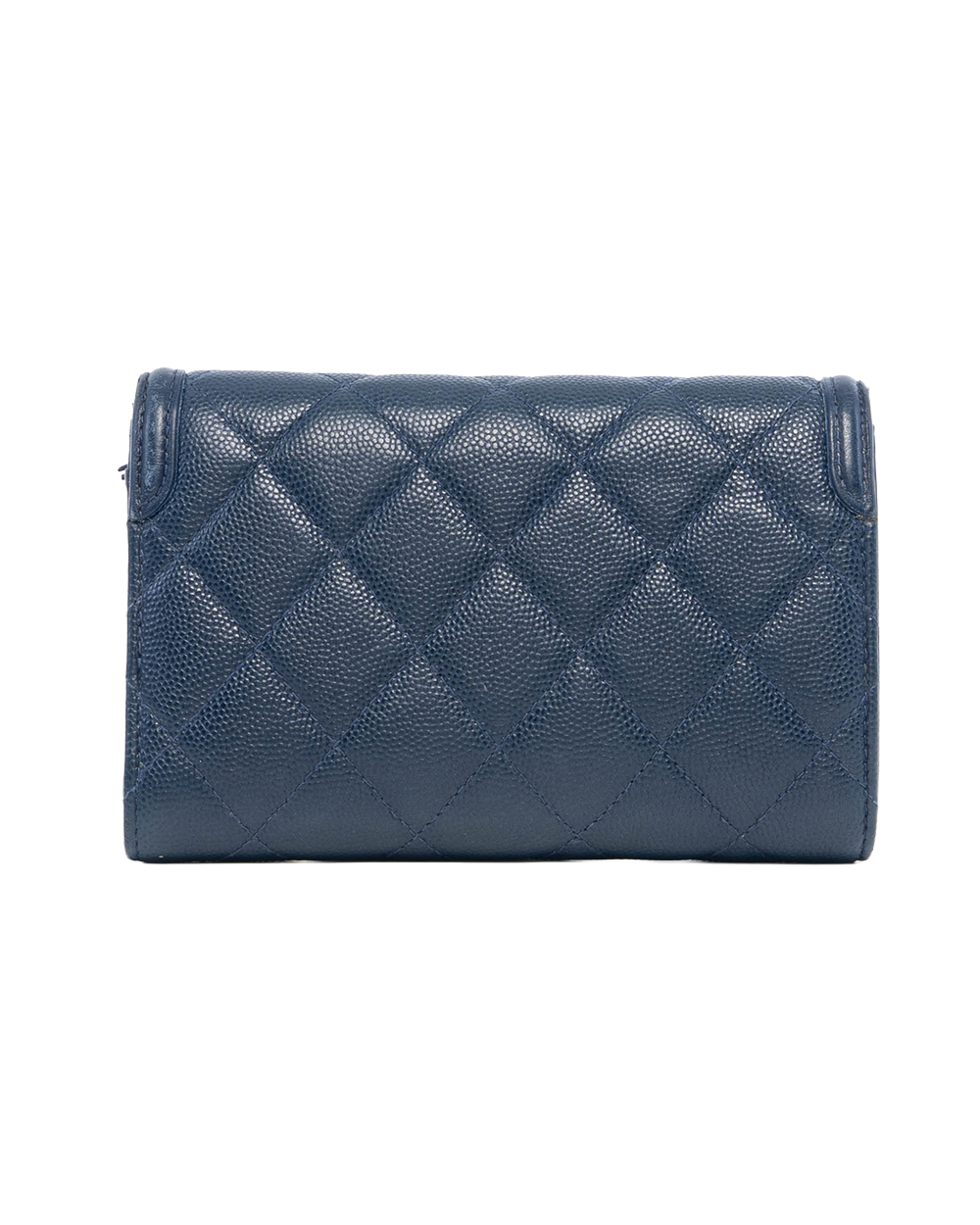 CHANEL BOY TRIFOLD WALLET SHORT BLUE NAVY CAVIAR GHW 29003450 0581
