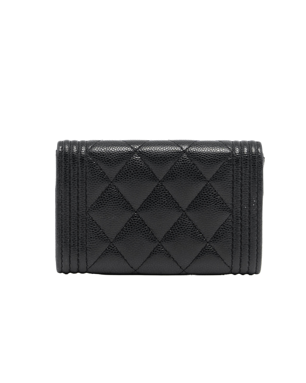 CHANEL CARD HOLDER BOY SHORT BLACK CAVIAR GHW 31001490 7248
