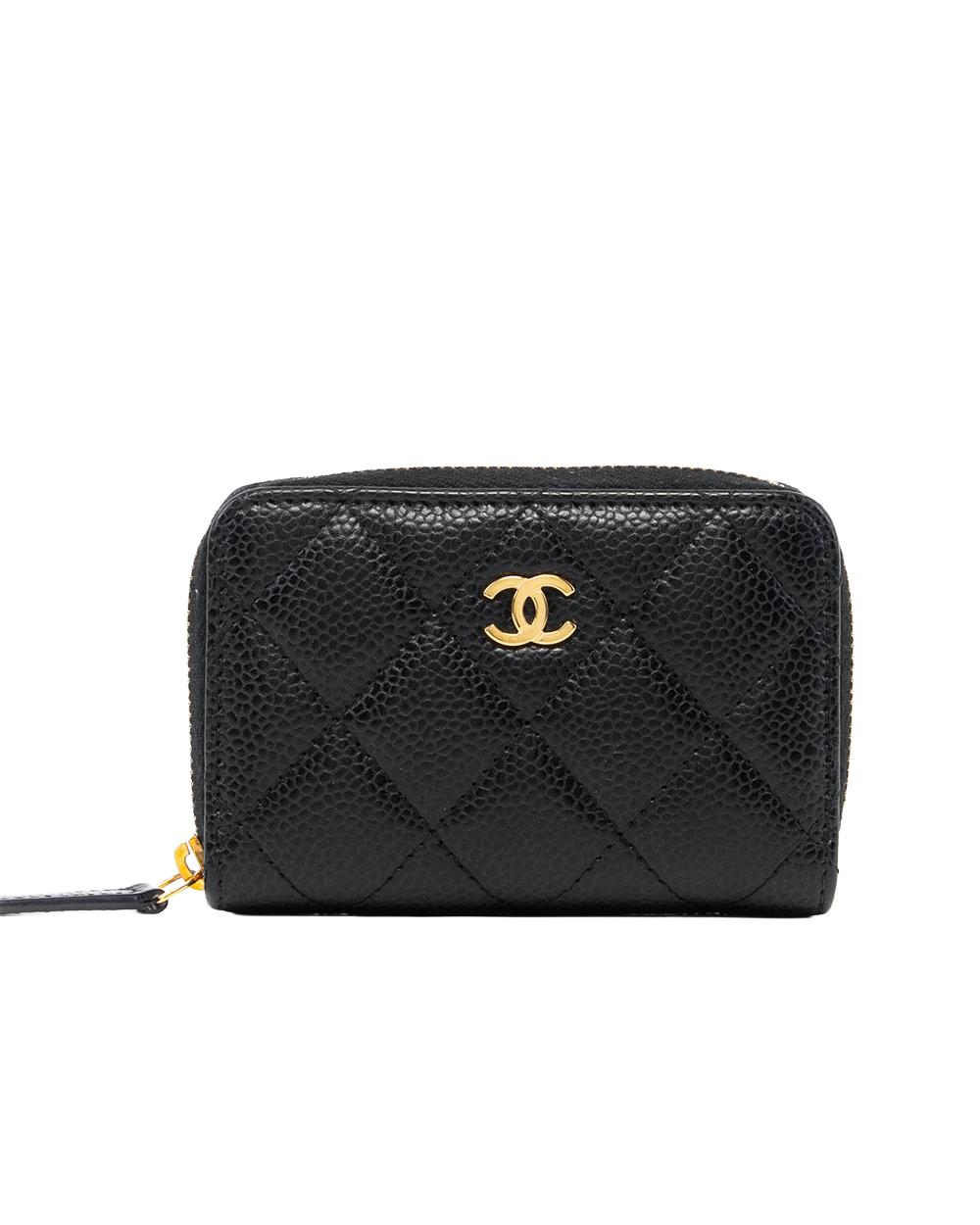 CHANEL CARD HOLDER SHORT BLACK CAVIAR GHW THJT2C4J 8171