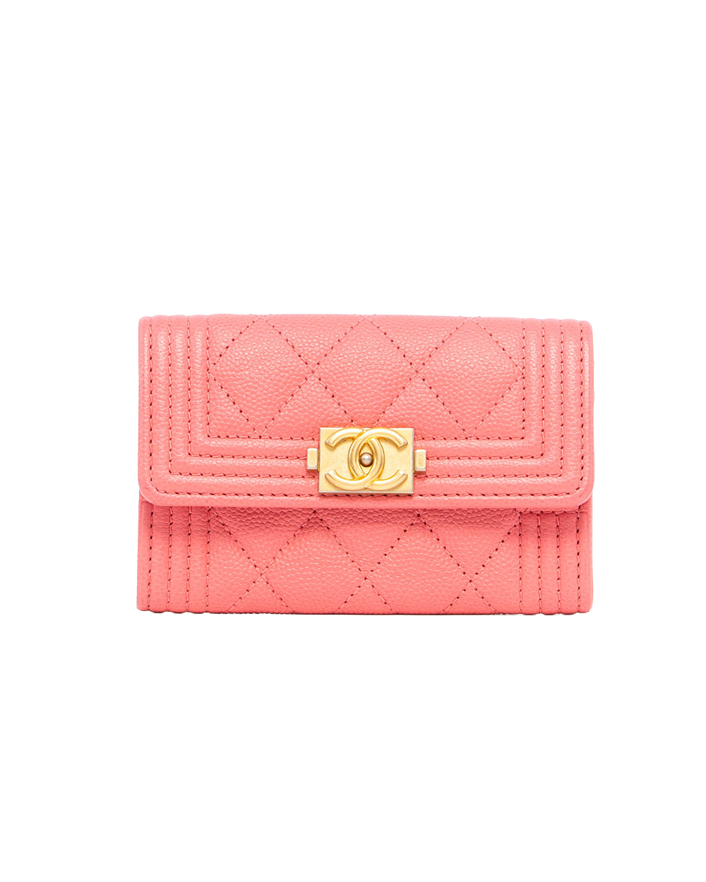 CHANEL CARD HOLDER SHORT PINK CAVIAR GHW 25758261 5104