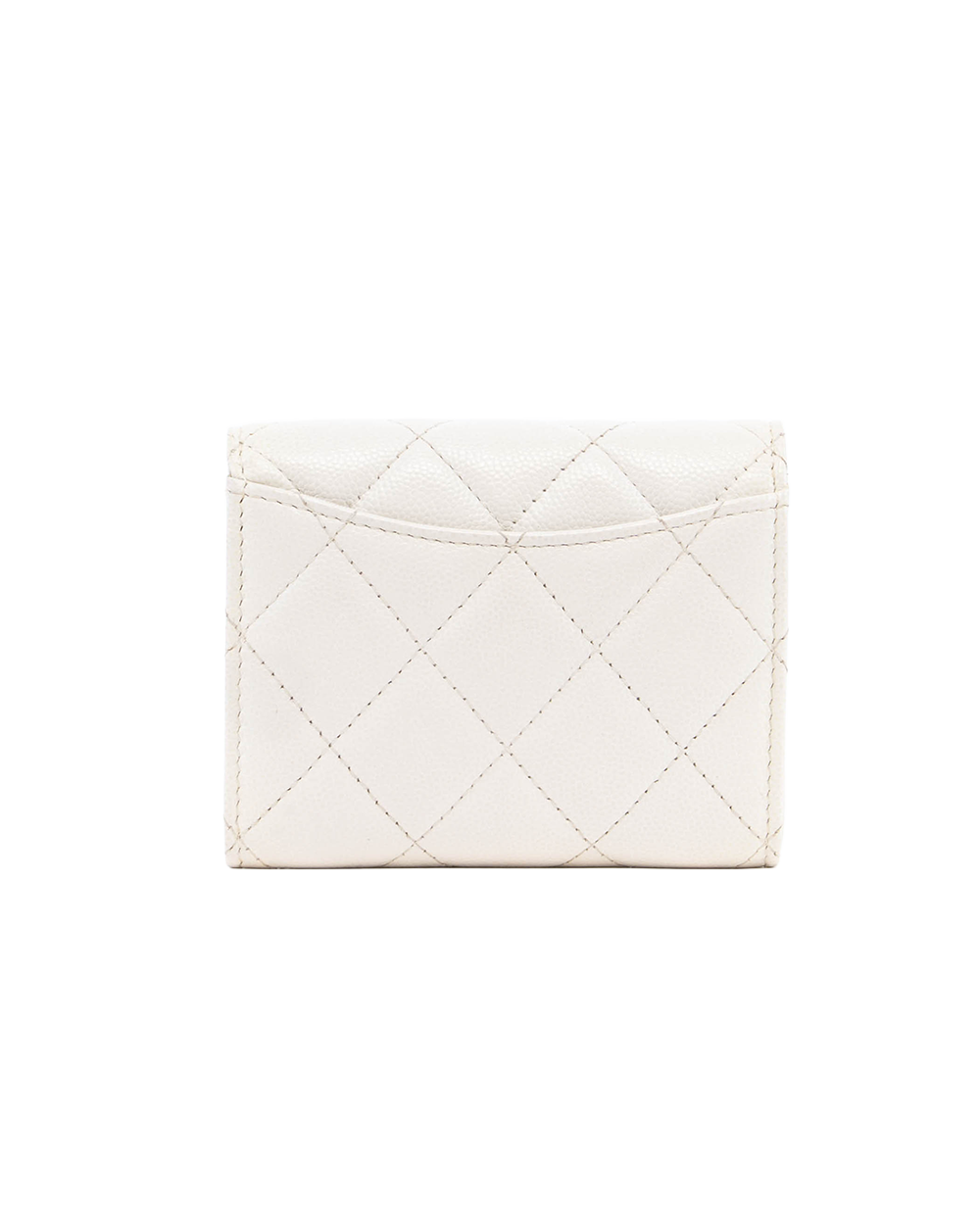 CHANEL CARD HOLDER WITH CHAIN SHORT WHITE CAVIAR GHW 30569445 3020
