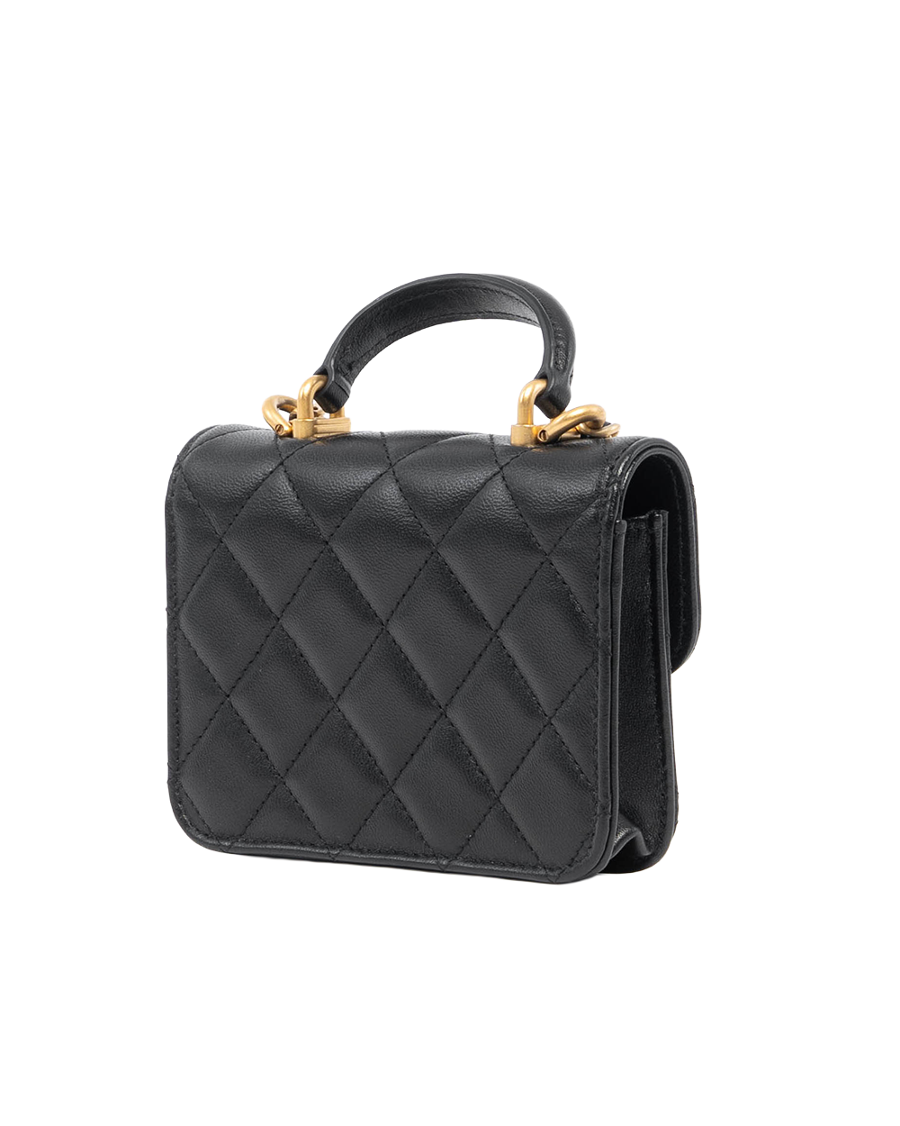 CHANEL CARD ON CHAIN BLACK LAMB GHW 30327727 0551