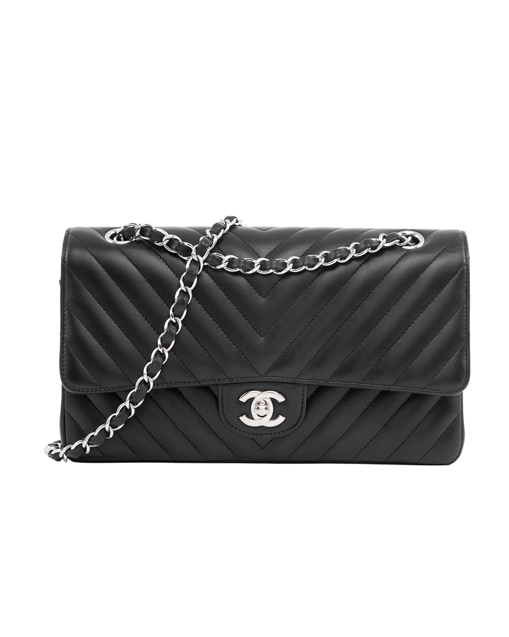 CHANEL CLASSIC 10 BLACK LAMB SHW 30841181 03633